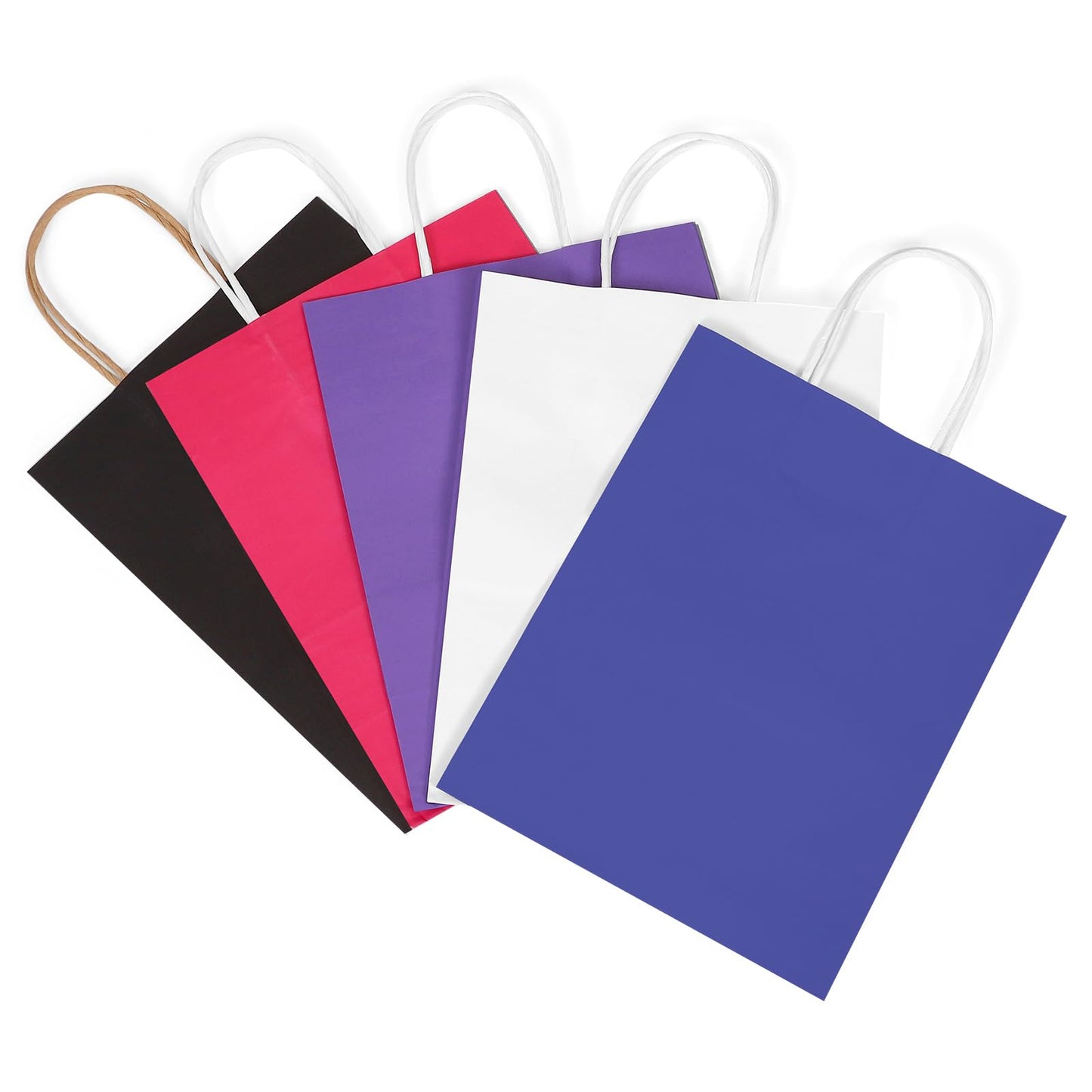 REMTAP Gift Paper Bags 5.9×3.2×8.2 50Pcs Kraft Bags with Handles Bulk Gift Bags for Wedding Party Craft Retail Packaging, Shopping, Party Favor, Retail Bag (Black-S-50pcs, 5.9×3.2×8.2)