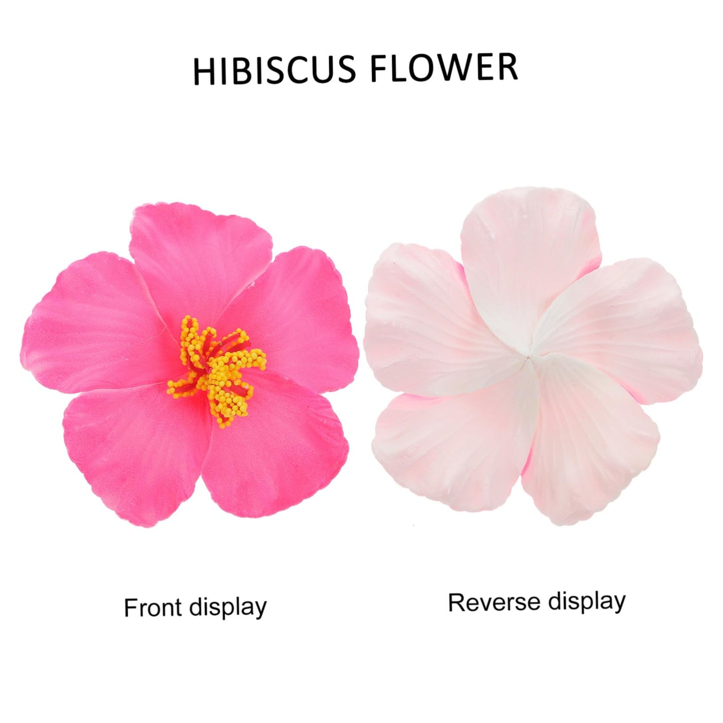 Garneck 10 Pieces Artificial Hibiscus Flower Faux Tropical Flowers Pink Fake Hibiscus Flowers Vivid Plumeria for Hawaii Luau Summer Tableto Party Supplies Diy Decoration