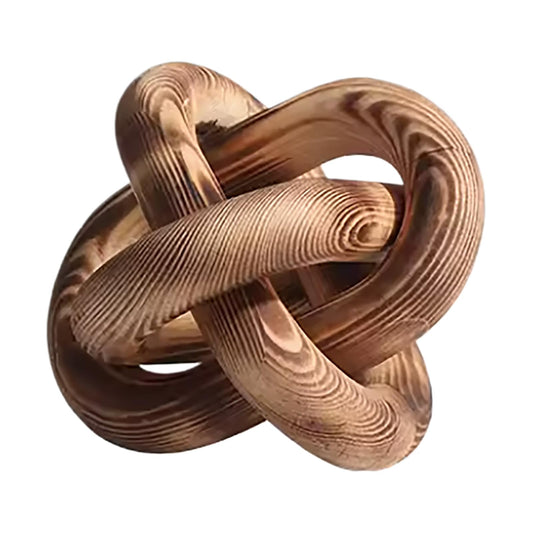 YMTZJYQ Wood Chain Link Decor--3 Link Wood Knot Decor Hand Carved Coffee Table Decor Farmhouse Rustic Shelf Decor Boho Modern Simplicity Decorative Objects for Living Room Bedroom Decorations (Retro)