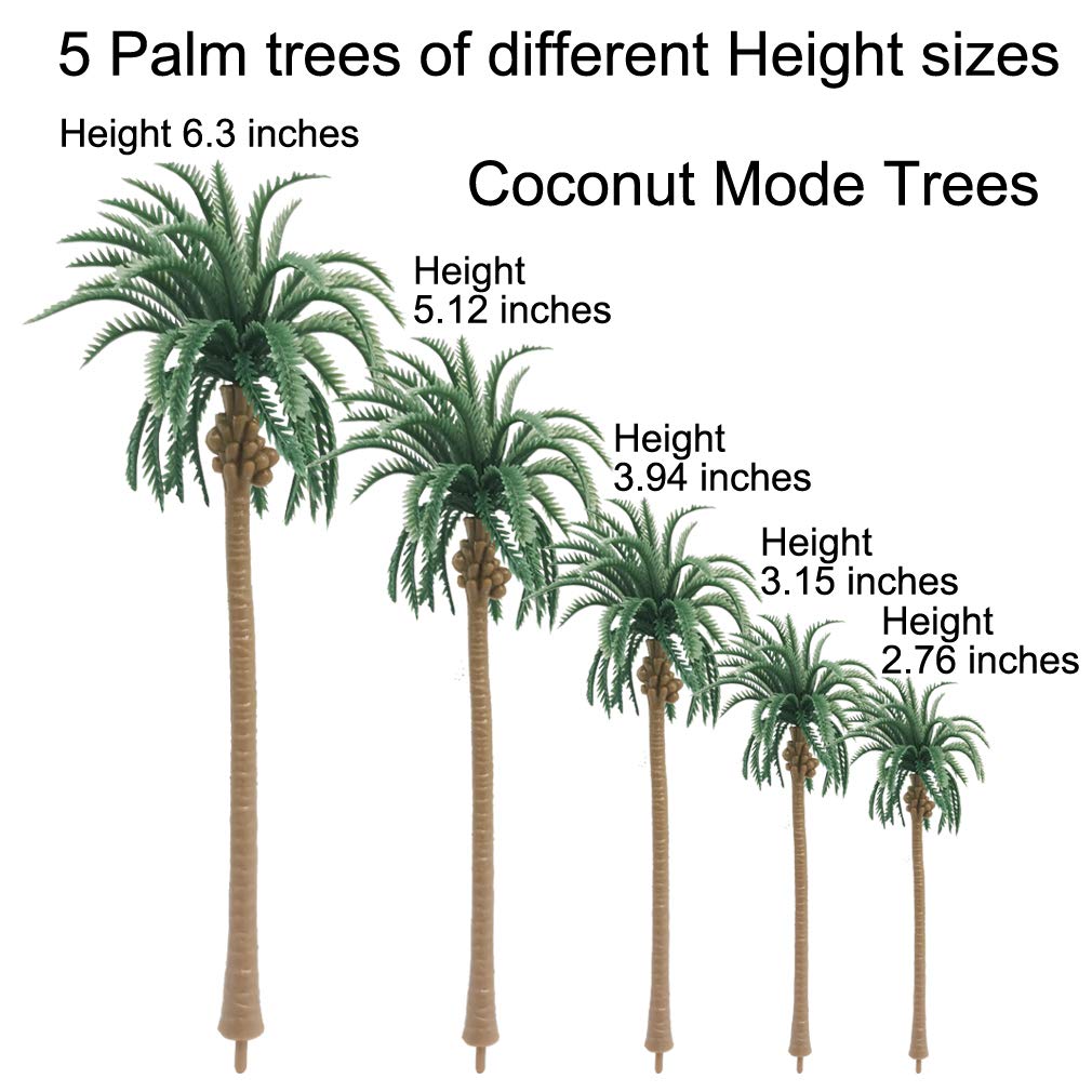 AmyBy Model Miniature Forest Plastic Toy Trees Bushes Rainforest Diorama Supplies Train Scenery Mini Coconut Palm Plant Crafts Cedar Firs 20
