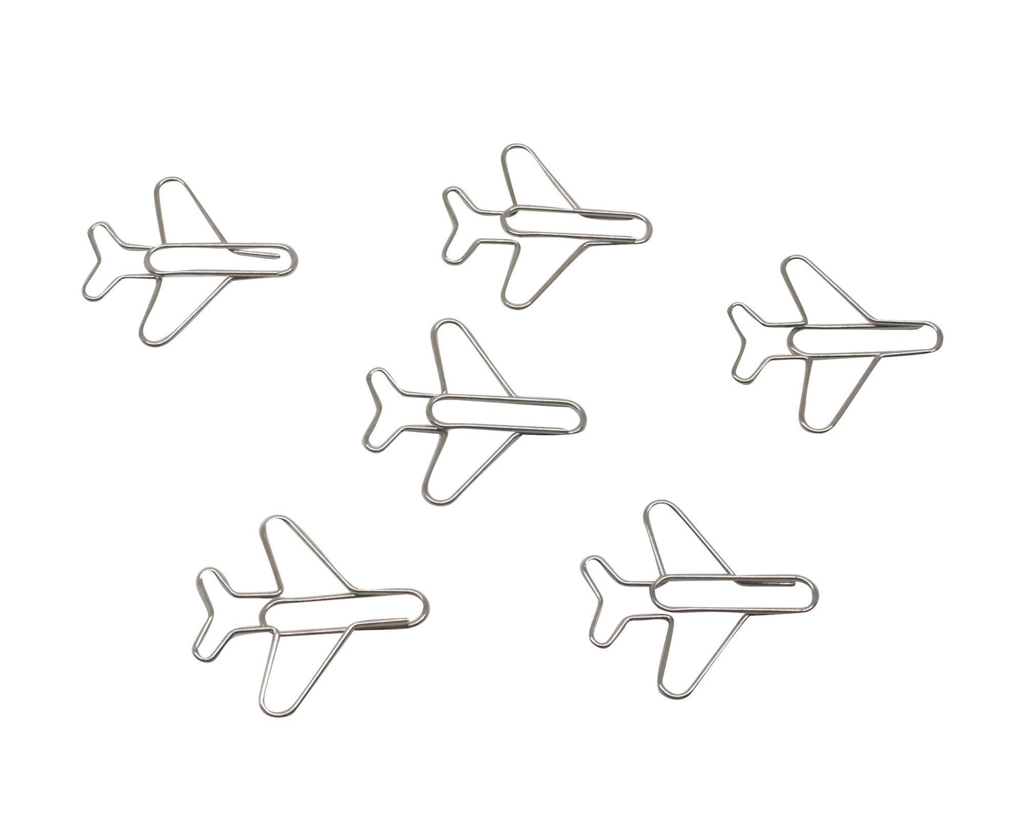 Airplane Shaped Paper Clips (100 Count) in Tin – Silver Decorative Clips for Office, Desk Accessories & Gifts – Butler in the Home