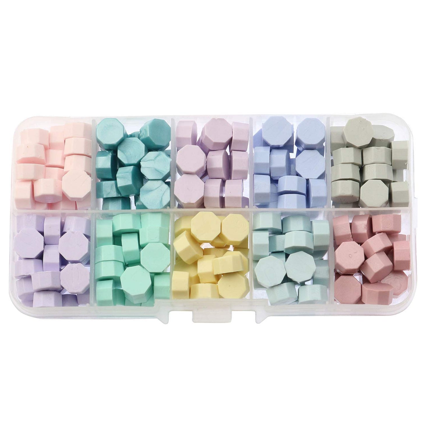 NX Garden 200pcs Octagon Sealing Wax Seal Beads Set Stamp Beaded Waxes in A Box for Cards Envelopes, Wedding Invitations, Wine Packages, Gift Wrapping