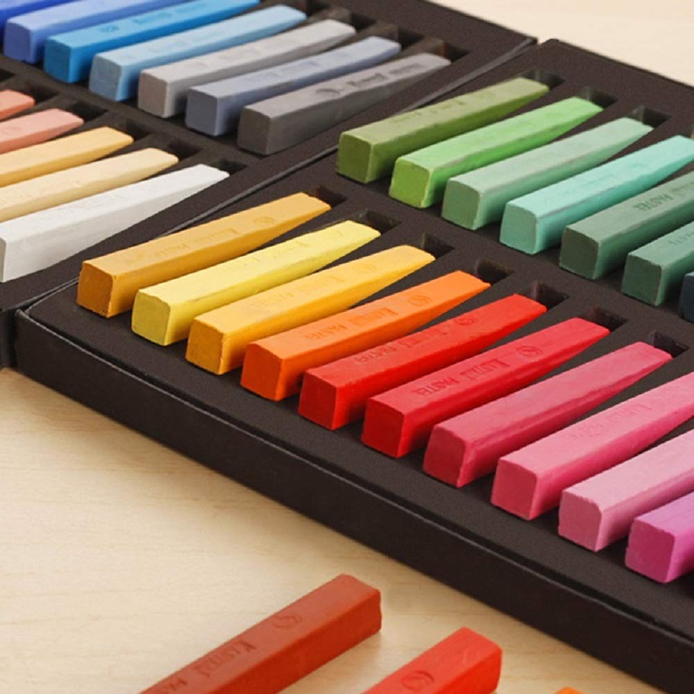 Non Toxic Artist Pastels,Square Soft Pastels Set,Chalks 12/24/36/48 Colors Soft Dry Pastel Artist Chalk Pastel Sticks for Office School Art Drawing Painting Supplies Professional Art Pastel (24Pcs)
