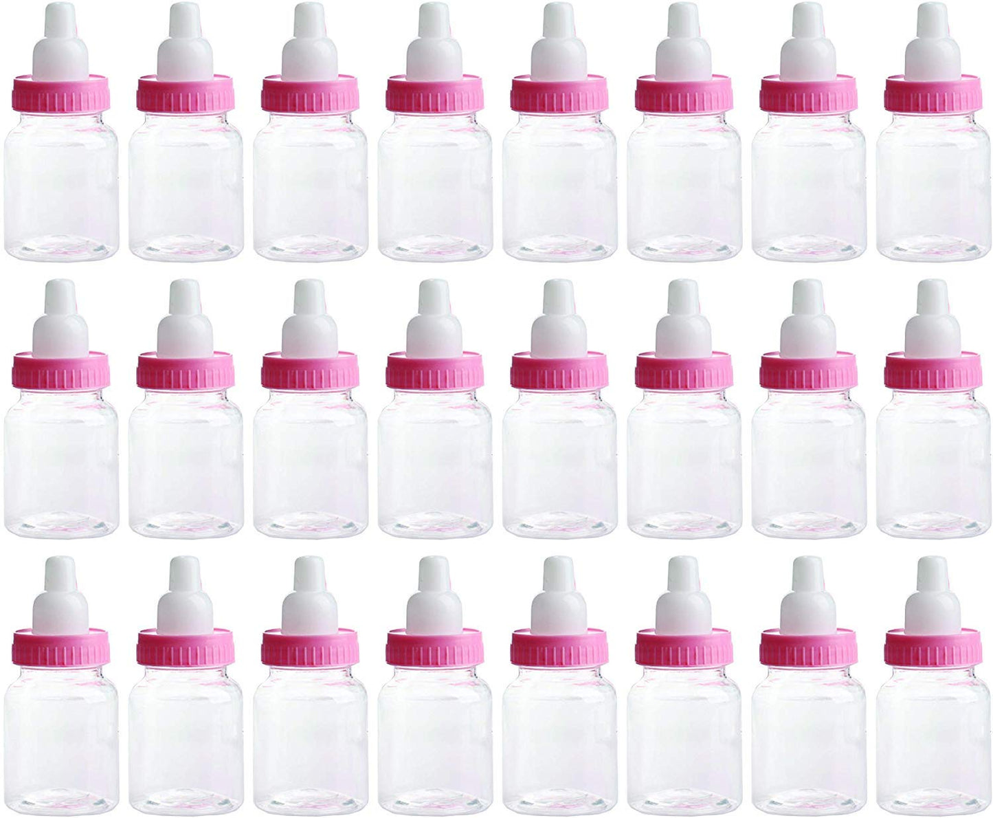 3.5 Inches Baby Bottle Shower Favor,Mini Plastic Candy Bottle,Baby Shower Supplies Boy Girl Newborn Baby Baptism Birthday Party Deco (2 Dozens, Pink)