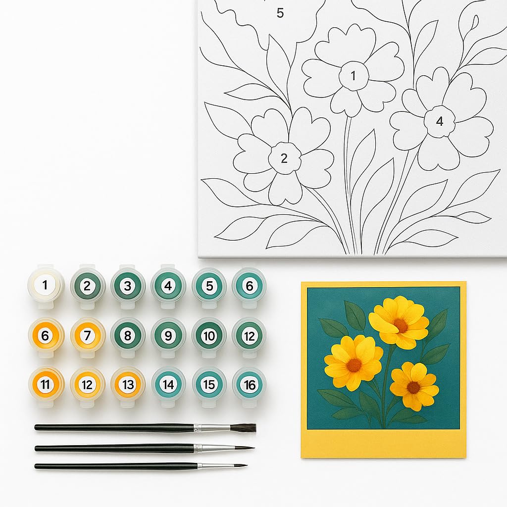 EnLvYY Lavender and Jasmine Basket Paint by Numbers for Adults 16x20 Inch, DIY Unframed Kit, Arrangement with Jasmine, Lavender, and Wildflowers, Gift for Flower Lovers