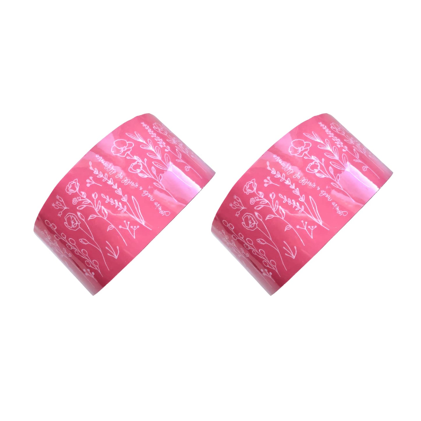 The Farming Artist Mailed It Designer Pink Floral© Small Business Packing Tape - Pretty Packaging Tape for Shipping - Set of 2-2" x 55 Yds Each, 110 Yds Total (Pink, 55 Yd 2 Rolls)