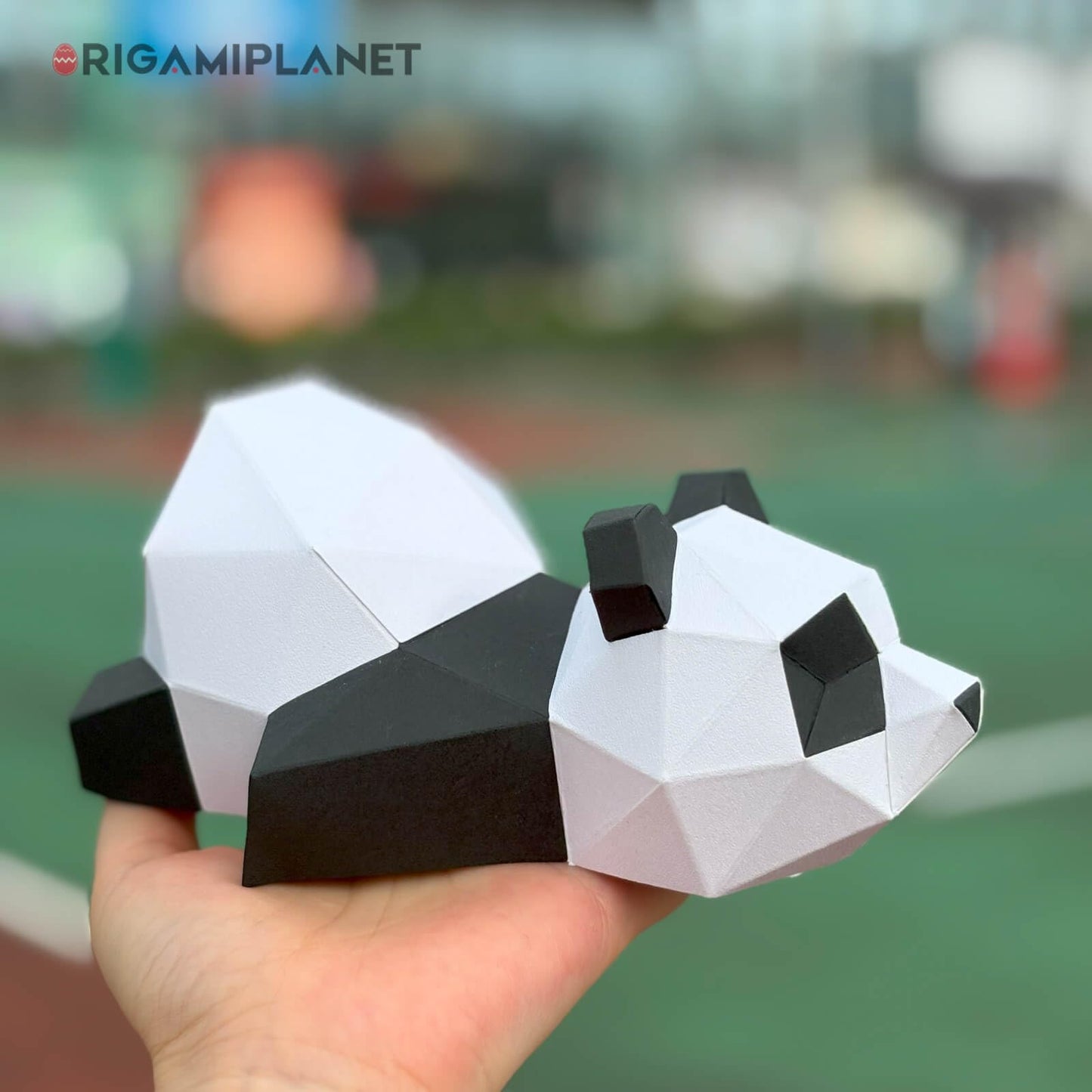 ORIGAMIPLANET 3D Panda Papa Origami Paper Craft Kit, Fun DIY Pre-Cut 3D Paper Art Model for Teens & Adults, Easy Handmade Animal Figurine Sculpture Gift Set for Bookshelf Decoration
