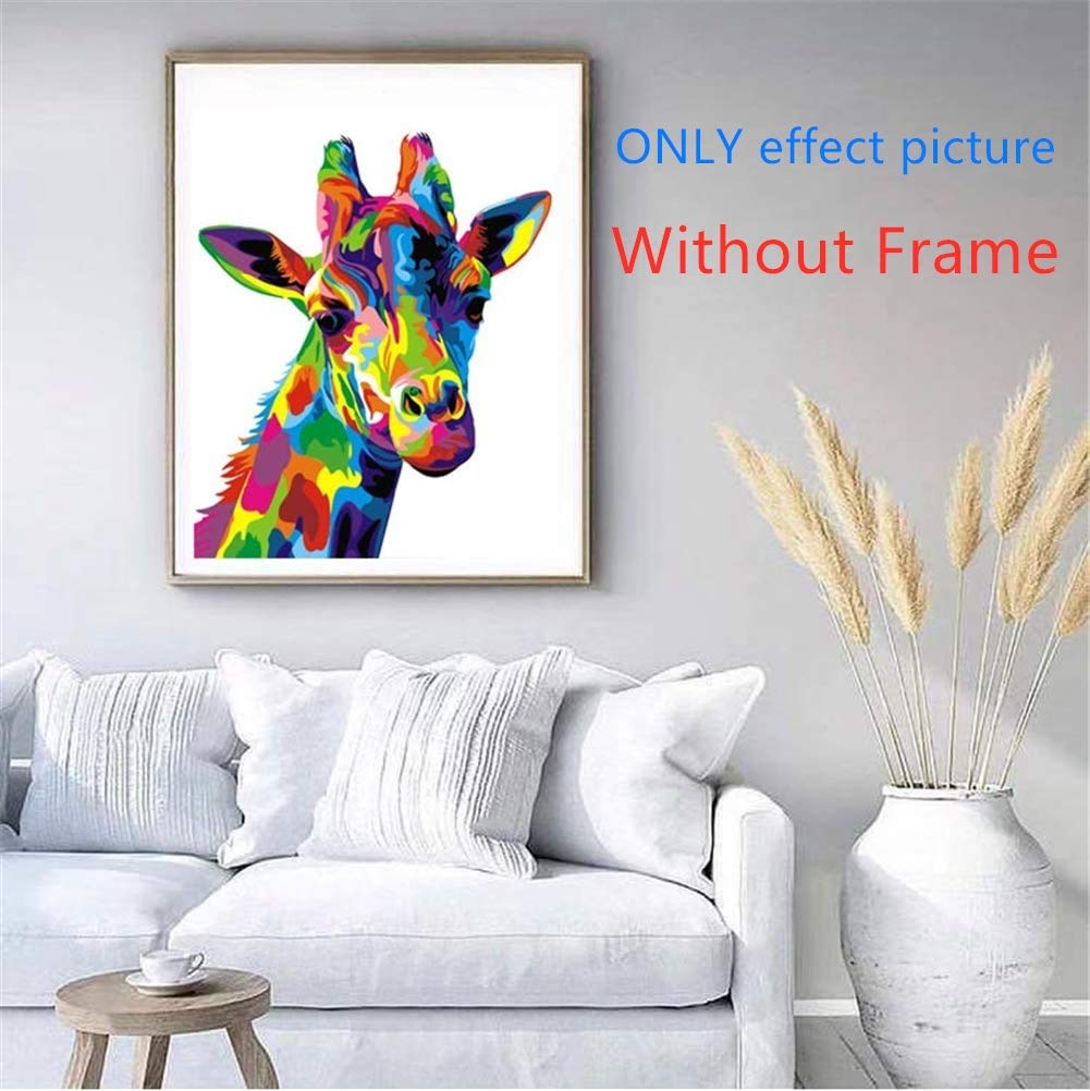 Komking Giraffe Paint by Numbers Kits for Kids & Adult, Kids Paint by Number Kits Canvas Painting by Numbers, Colorful Giraffe 16x20inch Without Frame