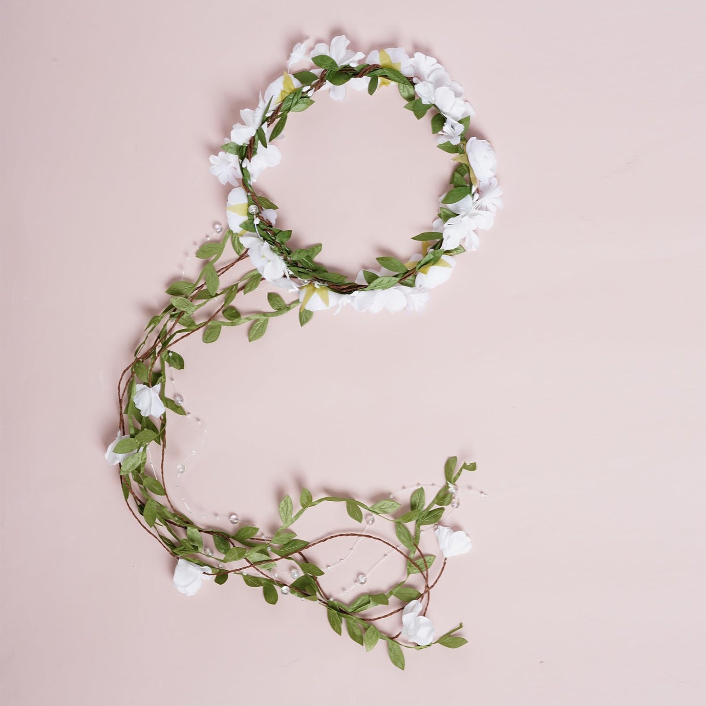 Sucrain Flower Headpiece for Women, Fairy Floral Headband Flower Crown Hair Accessories for Wedding Princess Renaissance Cosplay
