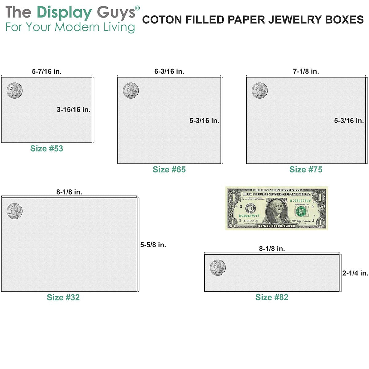 TheDisplayGuys - 25-Pack #21 Cotton Filled Cardboard Paper Jewelry Boxes Gift Case - Matte Black (2.6" x 1.6" x 1.0") - for Shipping or Storage