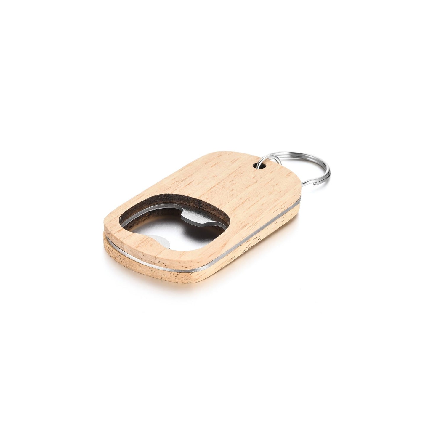 10 Pcs Wooden Keychain Blanks Wood Bottle Opener Bulk Laser Engraving Blanks Unfinished Wooden Key Ring Key Tag for Party Favors DIY Gift Craft Supplies