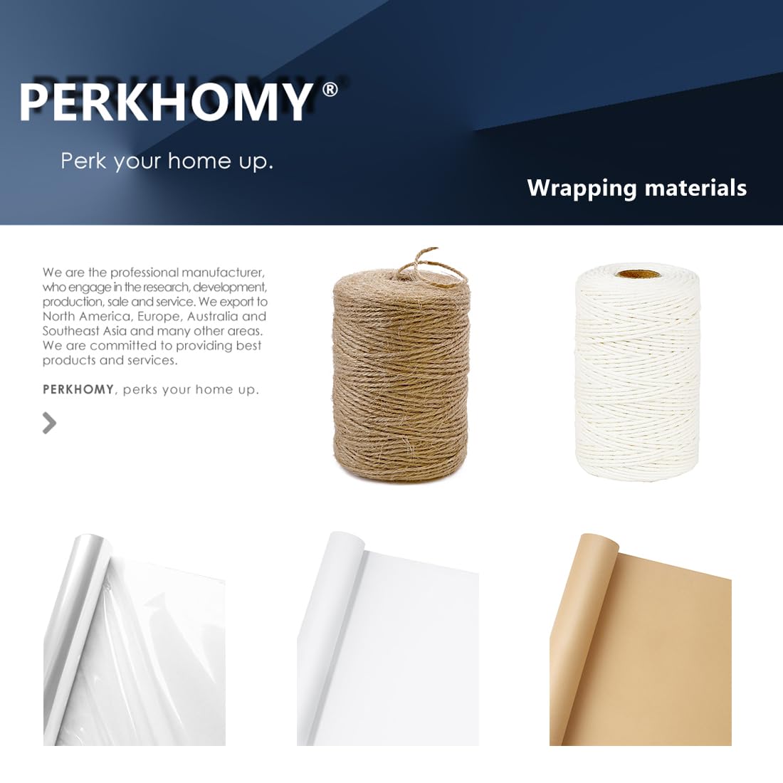PerkHomy Brown Kraft Paper Roll 17.5" x 1,800" (150') for Gift Wrapping Bulletin Board Craft Art Bouquet Flower Packing Moving Shipping Floor Covering Table 70GSM 50LB (Brown, 17.5" x 150')