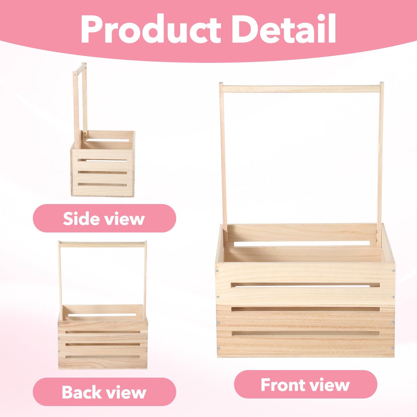 Aiyorse Wooden Baby Shower Crate Closet, Wooden Crate Basket with Handle Baby Gift Basket New Born Welcome Gift Hamper for Boys & Girls Welcome Babies Gifts for New Parents