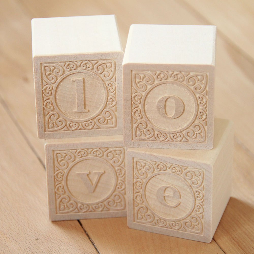 Uncle Goose Lowercase Alphablank Blocks - Made in The USA