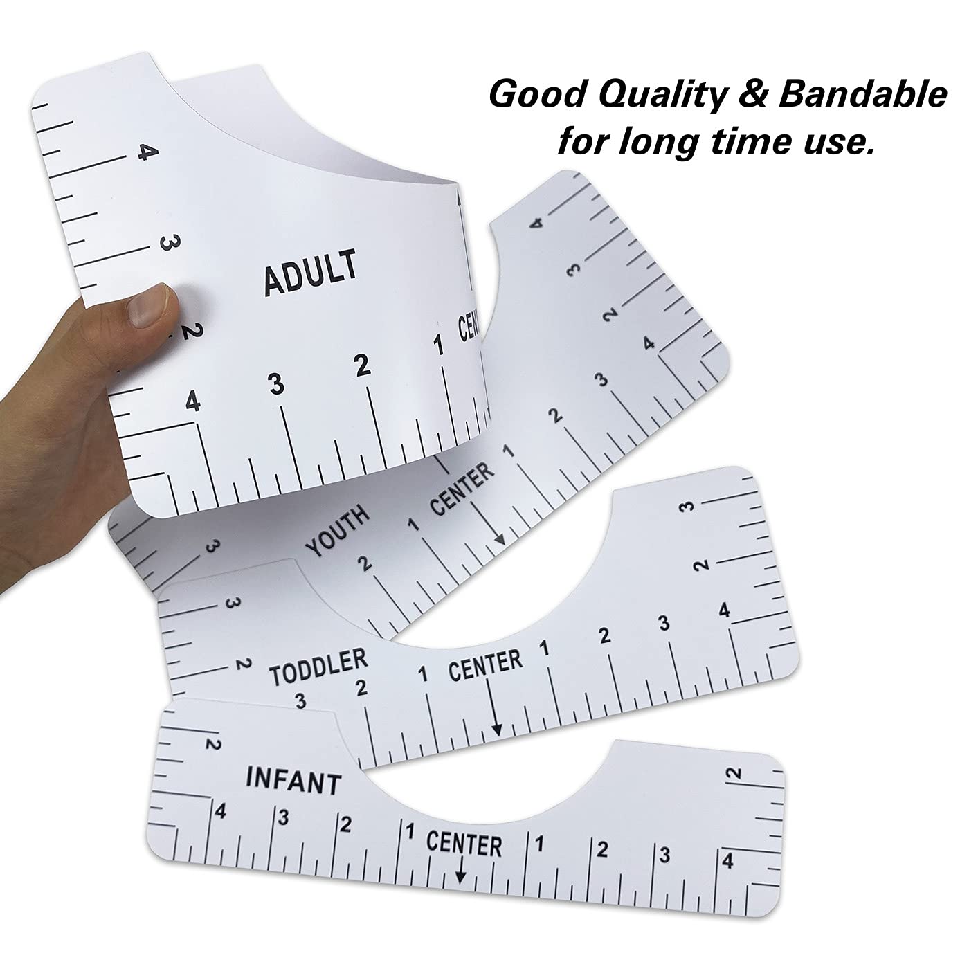 T-Shirt Alignment Ruler Heat Resistant Tape 10mm X 33m 108ft, PTFE Teflon Transfer Sheet 16 x 20-4 Rulers, 2 Rolls Heat Resistant Tape, 3 Packs PTFE Teflon Sheet and 1 Tape Measure Included