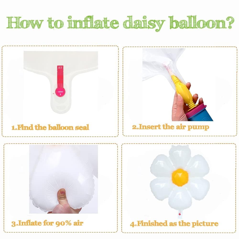 Daisy Flower Balloon Arch Kit Pink and Green Yellow WildFlower Balloons for Wild Flower Baby in Bloom Baby Shower Spring Daisy Theme Birthday Party Decorations