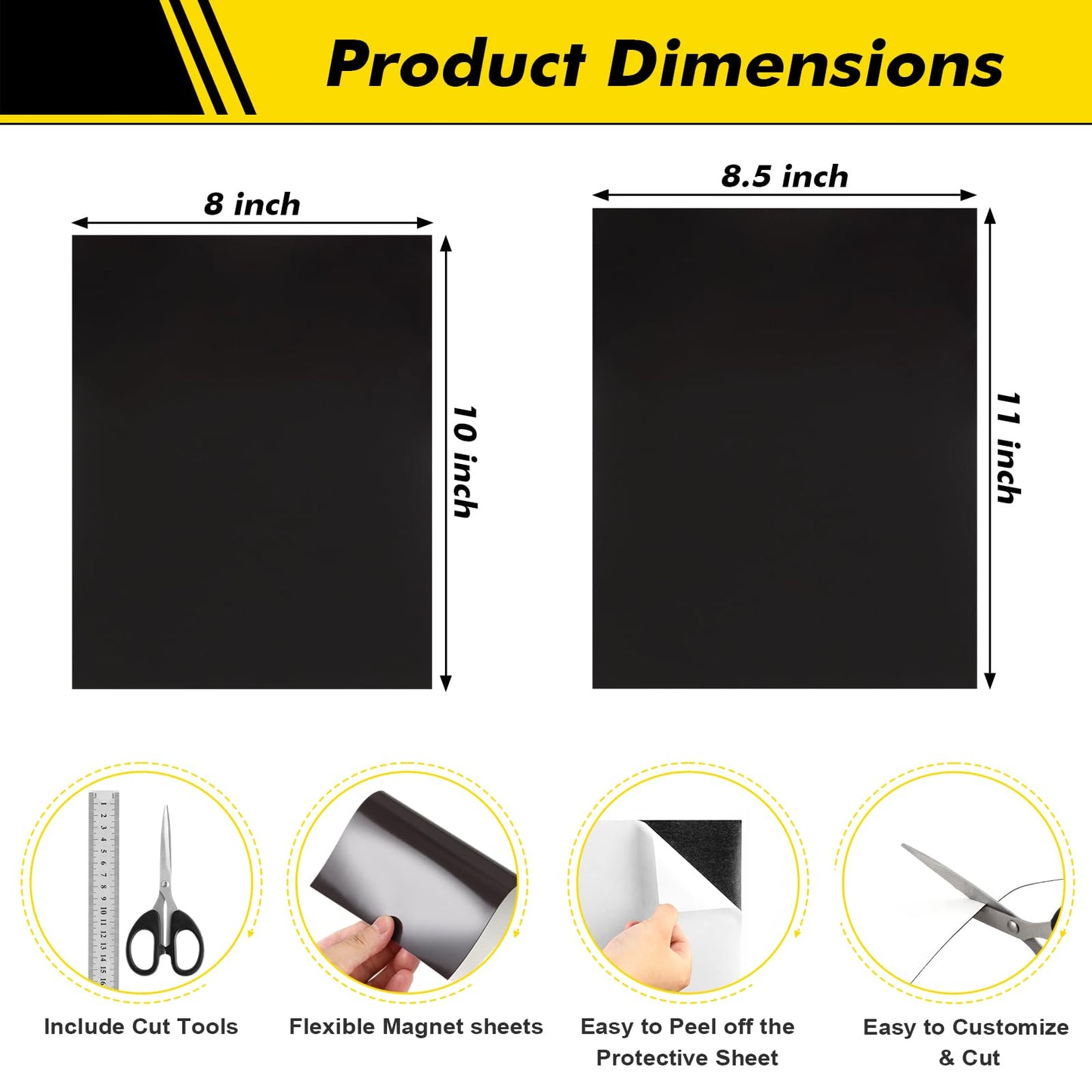 Aertiavty 24 Packs Magnetic Sheets with Adhesive Backing 8.5x11 Inch Adhesive Magnetic Sheets for Dies Storage - 20 Mil Magnetic Contact Paper Peel and Stick, Magnetic Strips with Adhesive Backing
