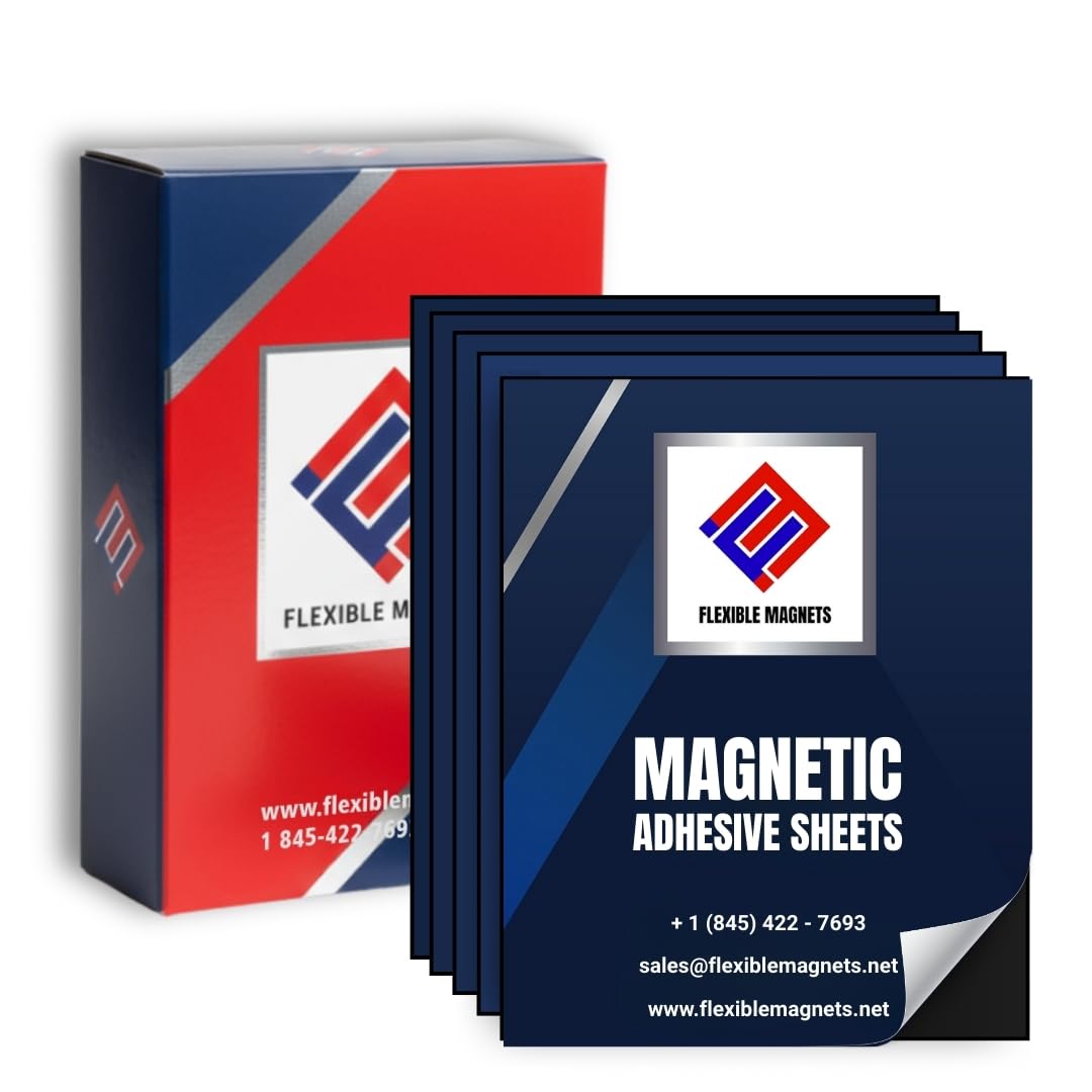 Flexible Magnets – Magnetic Sheets with Adhesive Backing, 4" x 6" (50 Pack) Stick-On Magnetic Sheets for Refrigerator Magnets, Magnetic Labels, Crafts, DIY Projects & More