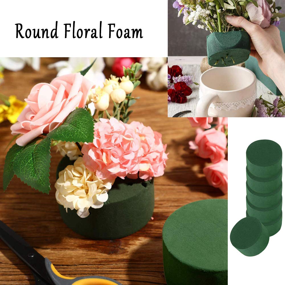 20 PCS Round Floral Foam,Green Wet Foam Block,Wet Florist Floral Foam Block Flower Arrangement Supplies for Wedding Aisle Flowers,Party Decoration