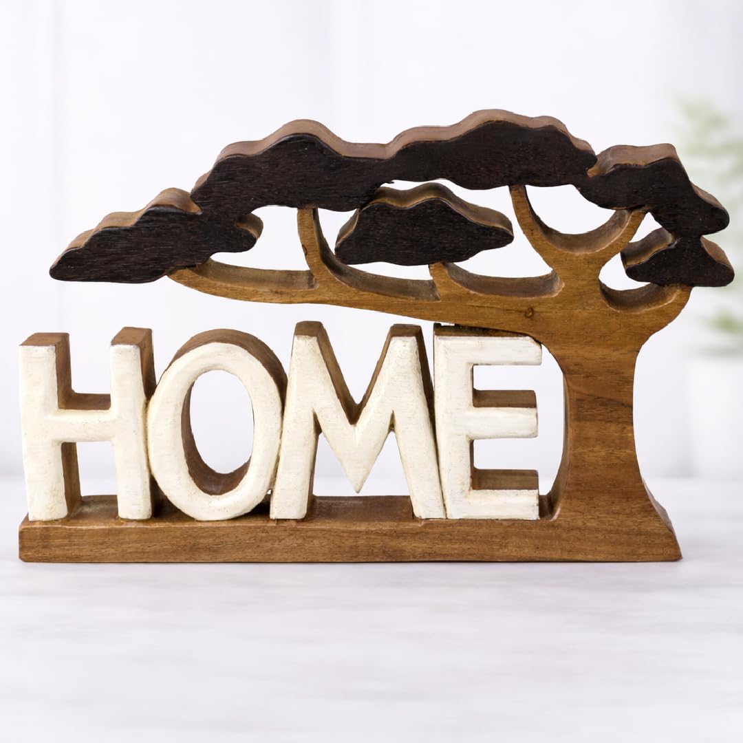 Decozen Wooden Home Sculpture, Gift for Mom, Home Decor, Living Room, Boho, Coffee Table, Centerpiece Table Decorations, Mantle, Shelf, Decor Farmhouse, Christmas Decorations, Mothers Day Gifts