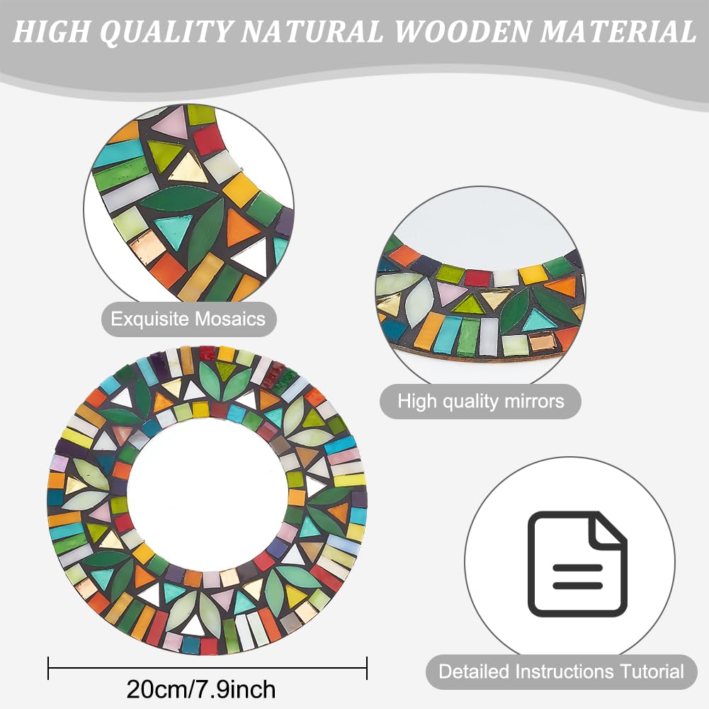 WEBEEDY Mosaic Mirror Kit Mosaic Craft Kits for Adults DIY Mirror Kit Mosaic Tile Craft Flower Mirror Mosaic Set DIY Creative Ceramic Mosaic Tiles for DIY Mosaic Christmas Valentine's Day Unique Gift
