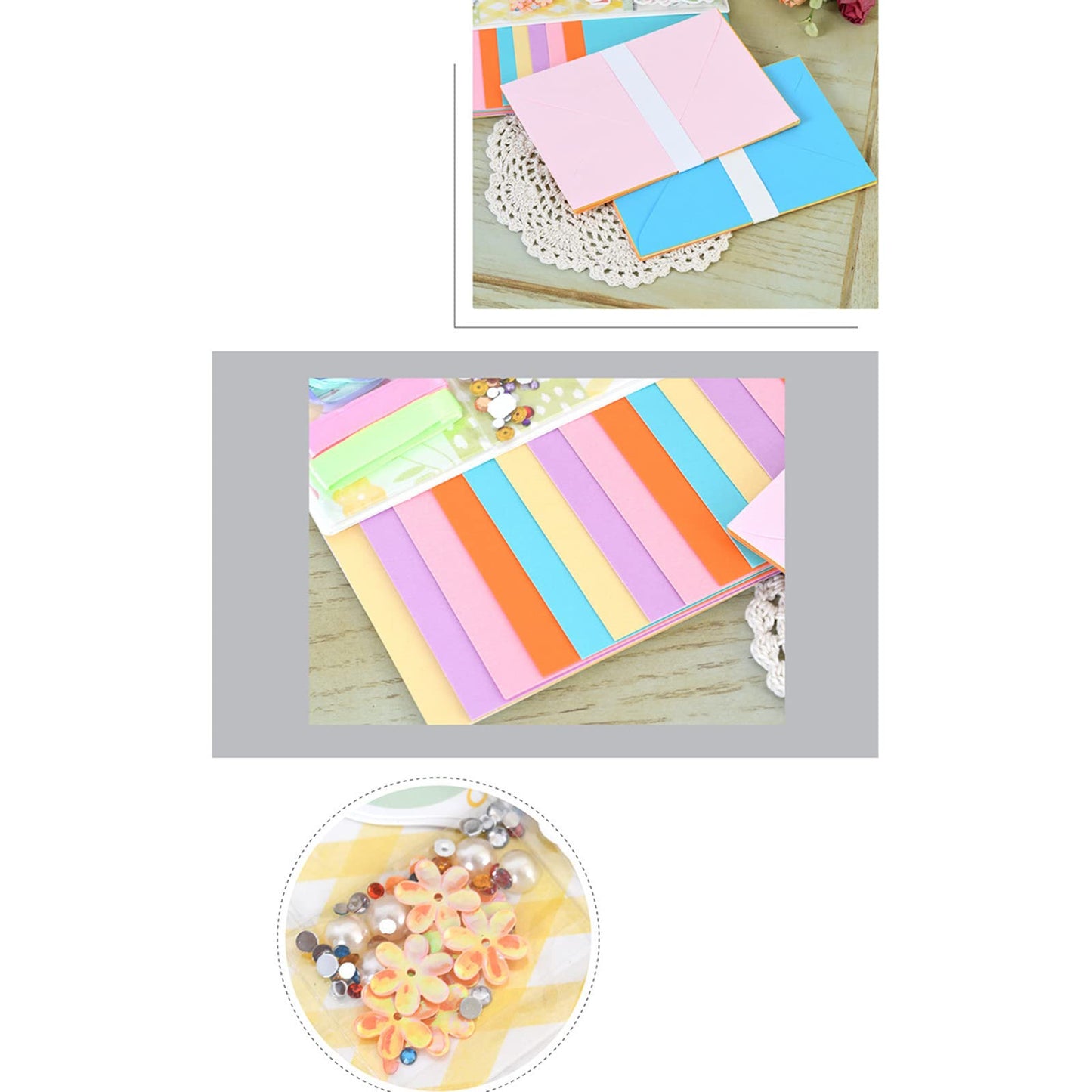Gigicloud Paper Card Making Kits Colorful Handmade Greeting Card Kits Diy Making Material Set For Birthday Invitation, Thanksgiving, Christmas,Holiday,Baby Shower