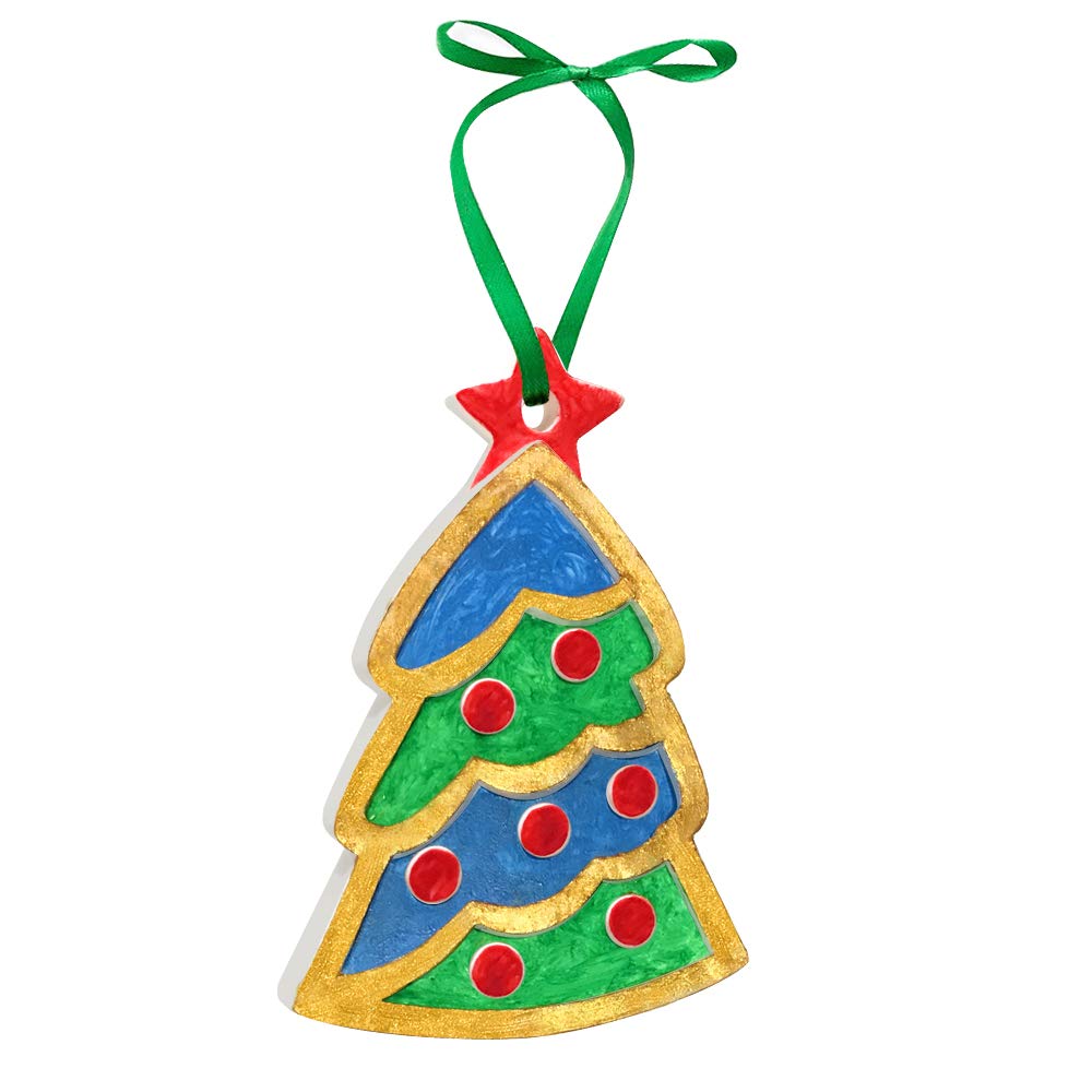 Christmas Crafts for Kids - DIY Christmas Tree Decorations Resin Ornaments Kits (Includes Paints Brushes) - Stocking Stuffers DIY Xmas Ornaments for Kids Toddlers Girls Boys Ages 3-5 4-8 8-12