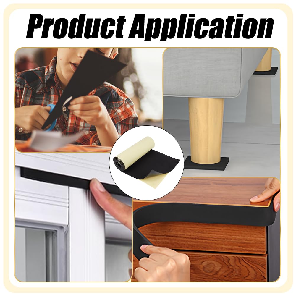 BENECREAT 78.7x15.7inch Adhesive EVA Foam Roll, 5mm Black Adhesive EVA Foam Sheets Cosplay Foam Crafts for Halloween Art Supplies Paper Scrapbooking