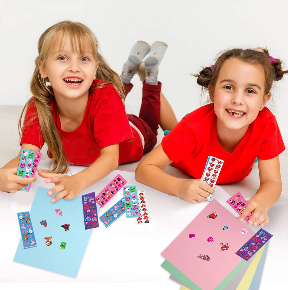 ArtCreativity 1600 Valentines Stickers for Kids, with 100 Sticker Sheets, Holiday Stickers and Treats Assortment, Valentines Party Favors for Boys, Girls, and Toddlers, Gift for Kids Ages 3 4 5 6 7 8