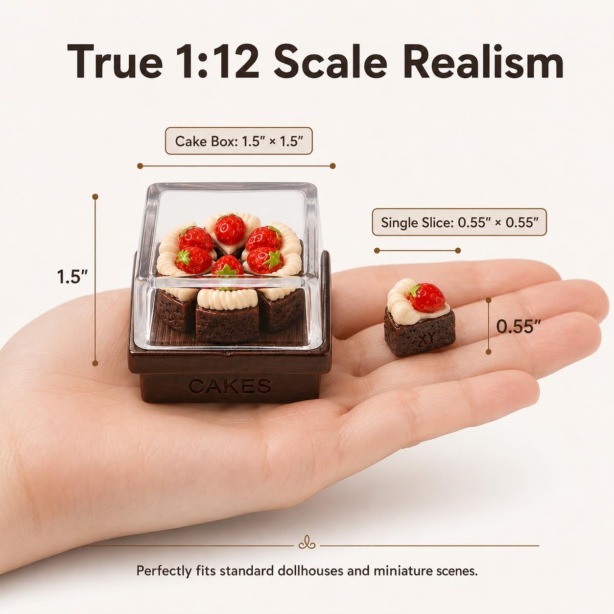 LuvireQC 21Pcs Miniature Strawberry Cake Set - 1:12 Scale Resin Fake Food Charms for Adult Dollhouse Bakery Decor, DIY Craft Kit for Jewelry Making, Phone Case & Scrapbooking, Adult Collectibles