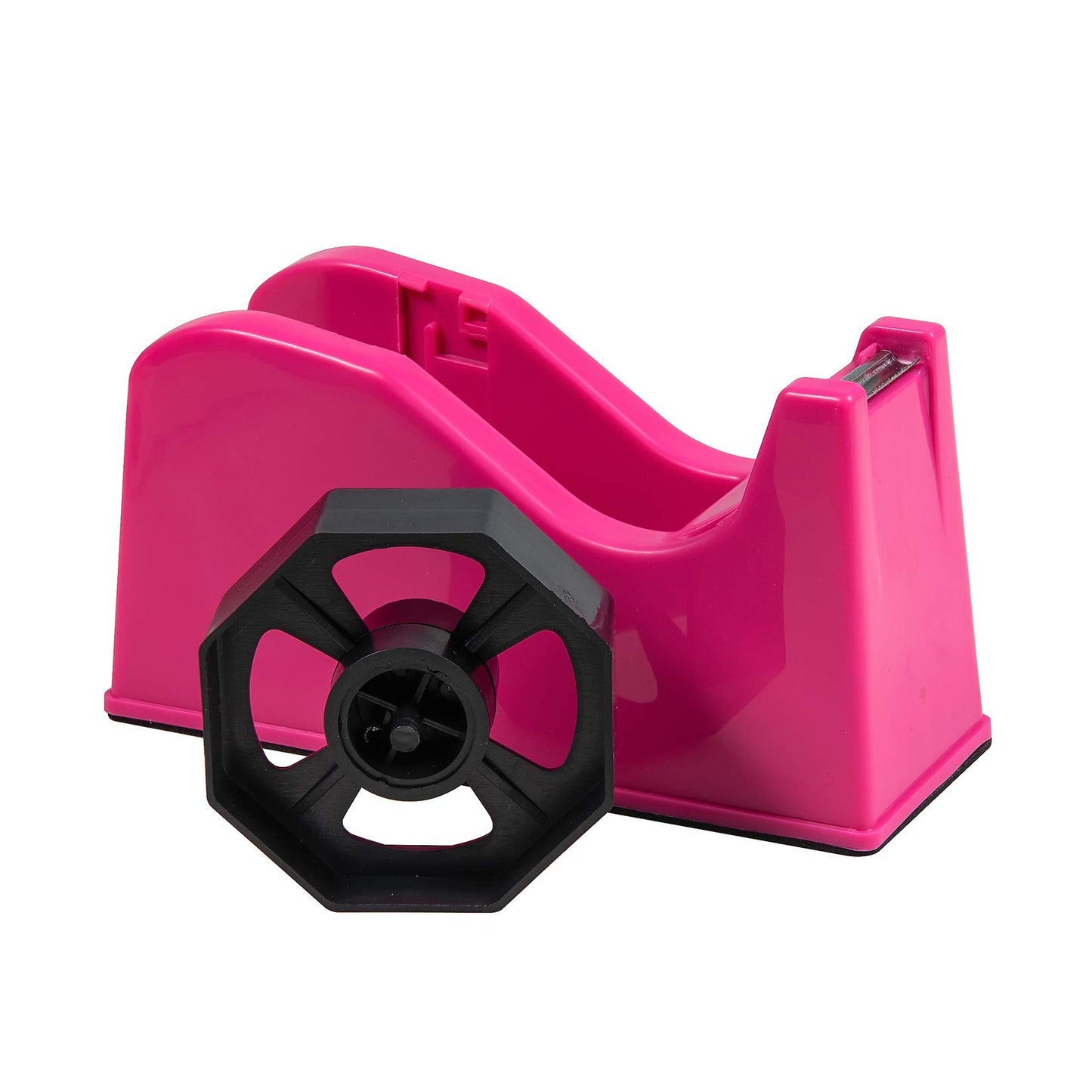 IHOMECOOKER Desktop Tape Dispenser Adhesive Roll Holder (Fits 1" & 3" Core) with Weighted Nonskid Base (2Pack-Rose red)