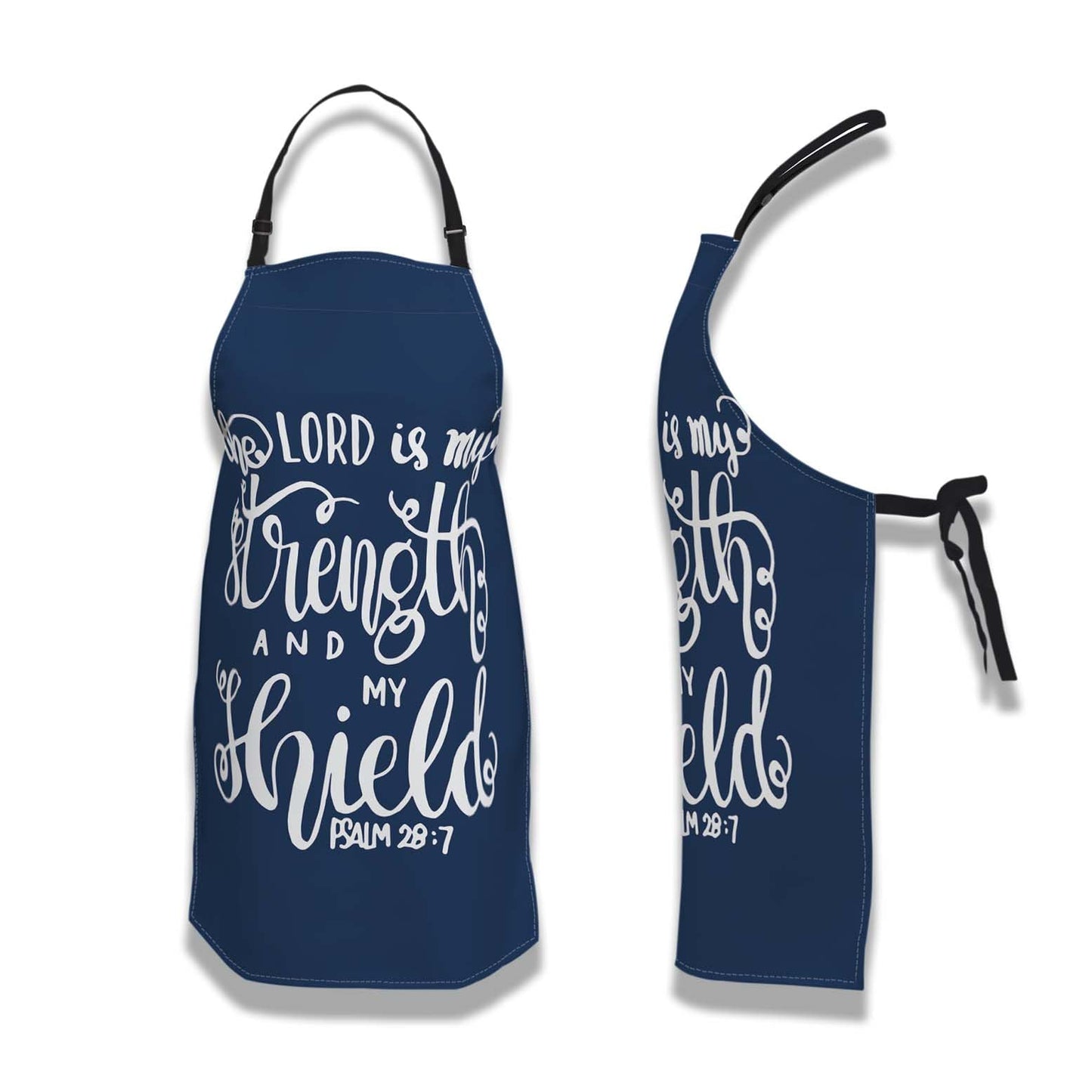 Olikked Baking Apron for Men the Lord Is My Strength and My Shield Bible Verse Modern Cute Aprons for Men for Kitchen Cooking Restaurant BBQ Painting Crafting 27” (W) x 31” (H), Waterproof Aprons