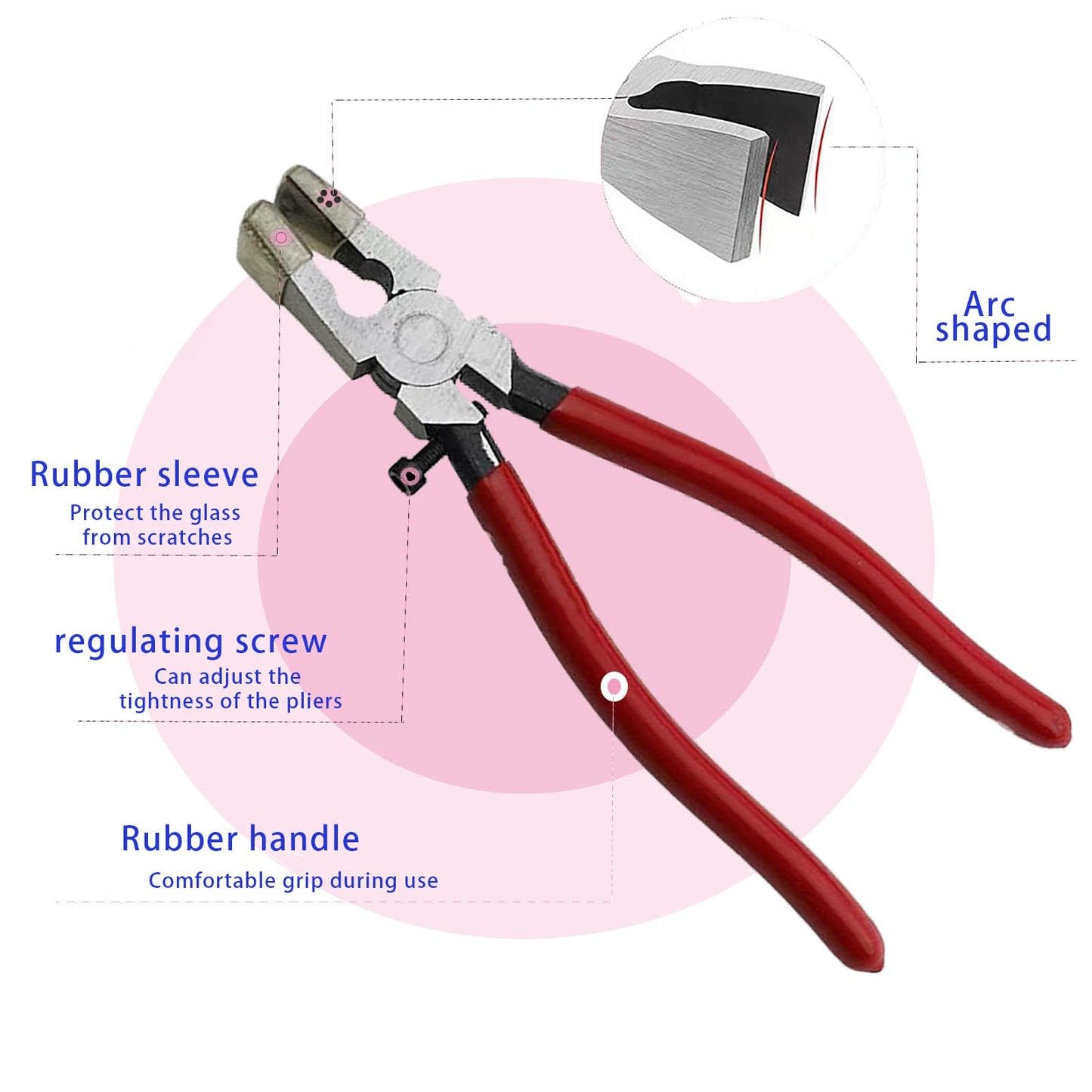 Puwany Glass Cutting Tool Kit,Glass Cutters Tools Set with Oil Feed Glass Cutter Glass Running Pliers Breaker Pliers, Glass Cutting for Stained Glass Mosaic Tiles Mirrors,Zipper Package