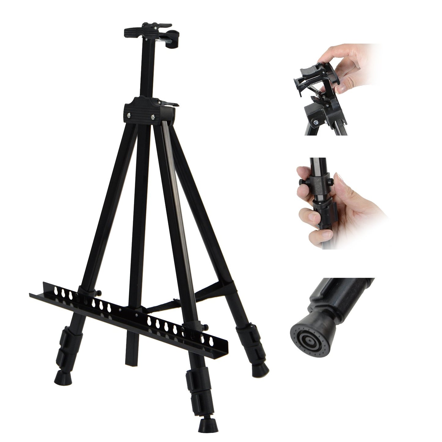 Portable Artist Easel Stand for Painting - Adjustable Height Painting Easel with Bag - Tabletop Art Easel for Painting Canvas Stand, Poster Stand & Wedding Signs Stand - Metal Tripod - 17x66 inches