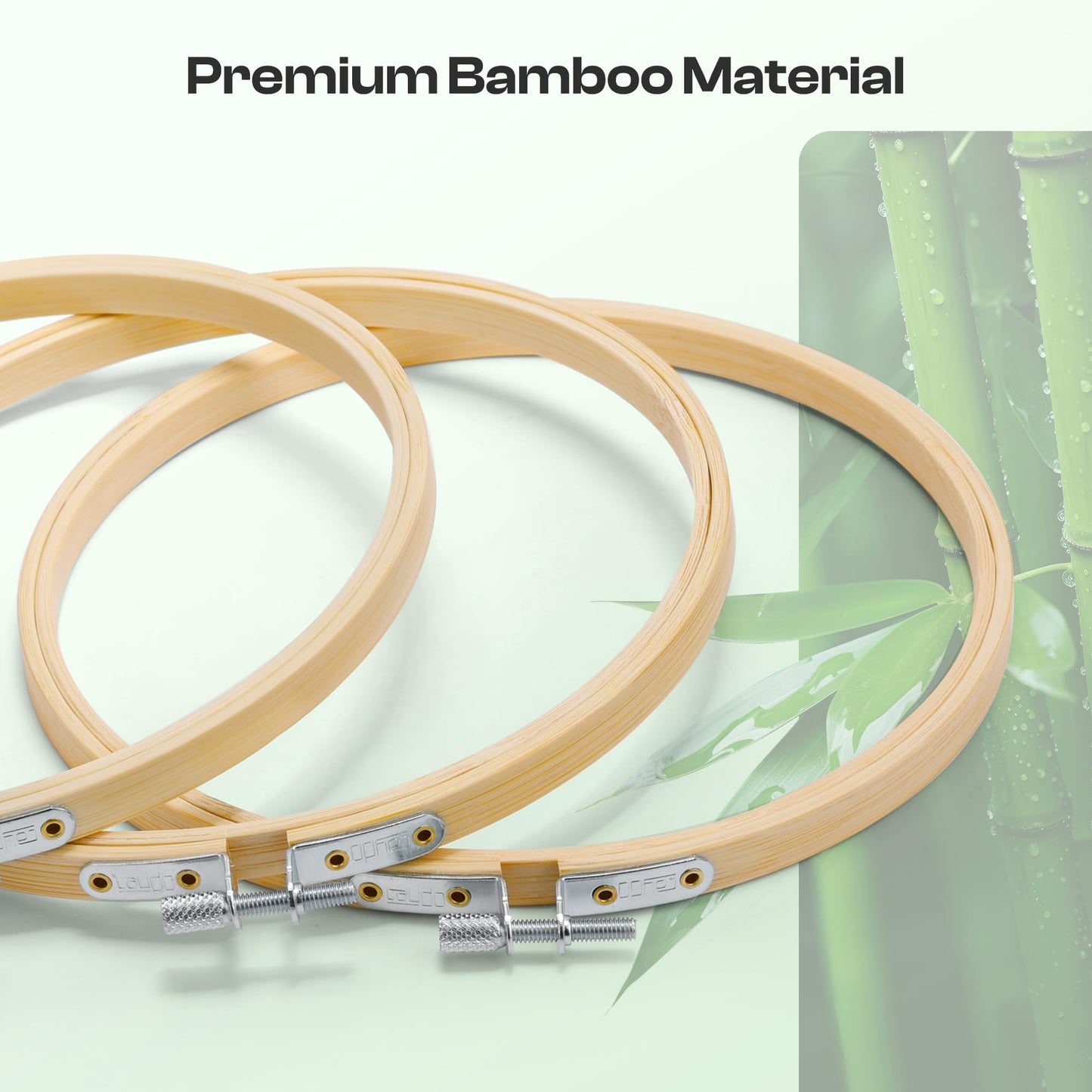 Caydo 6 Pieces 8 Inch Embroidery Hoop with Metal Screw, Round Embroidery Hoops Set, Adjustable Bamboo Cross Stitch Hoop Ring, Embroidery Frames for Art Craft Sewing, Home Ornaments