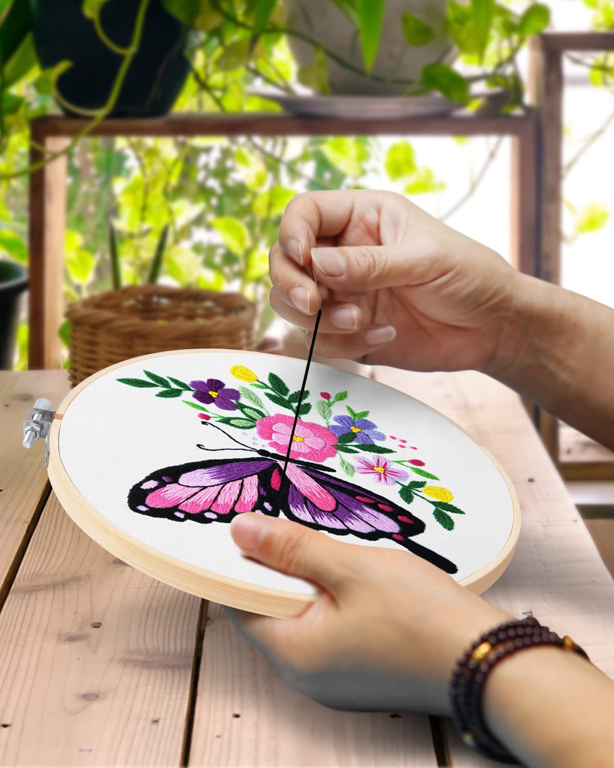 12 Pieces Embroidery Hoops, 3 inch to 8 inch Bamboo Frame Circle Cross Stitch Hoop Ring Embroidery Hoops Set for Embroidery and Cross Stitch