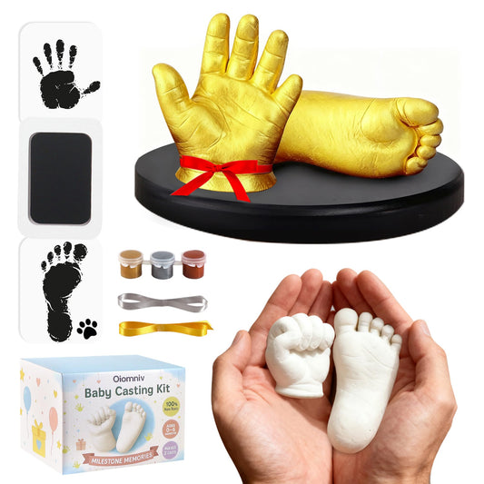 Oiomniv Baby Casting Kit Hand and Feet, 3D Newborn Keepsake for Babies Hand & Foot Molding, DIY Hand and Footprint Keepsake, Baby Chirstmas Gifts for Girls and Boys, Shower Gifts for Moms