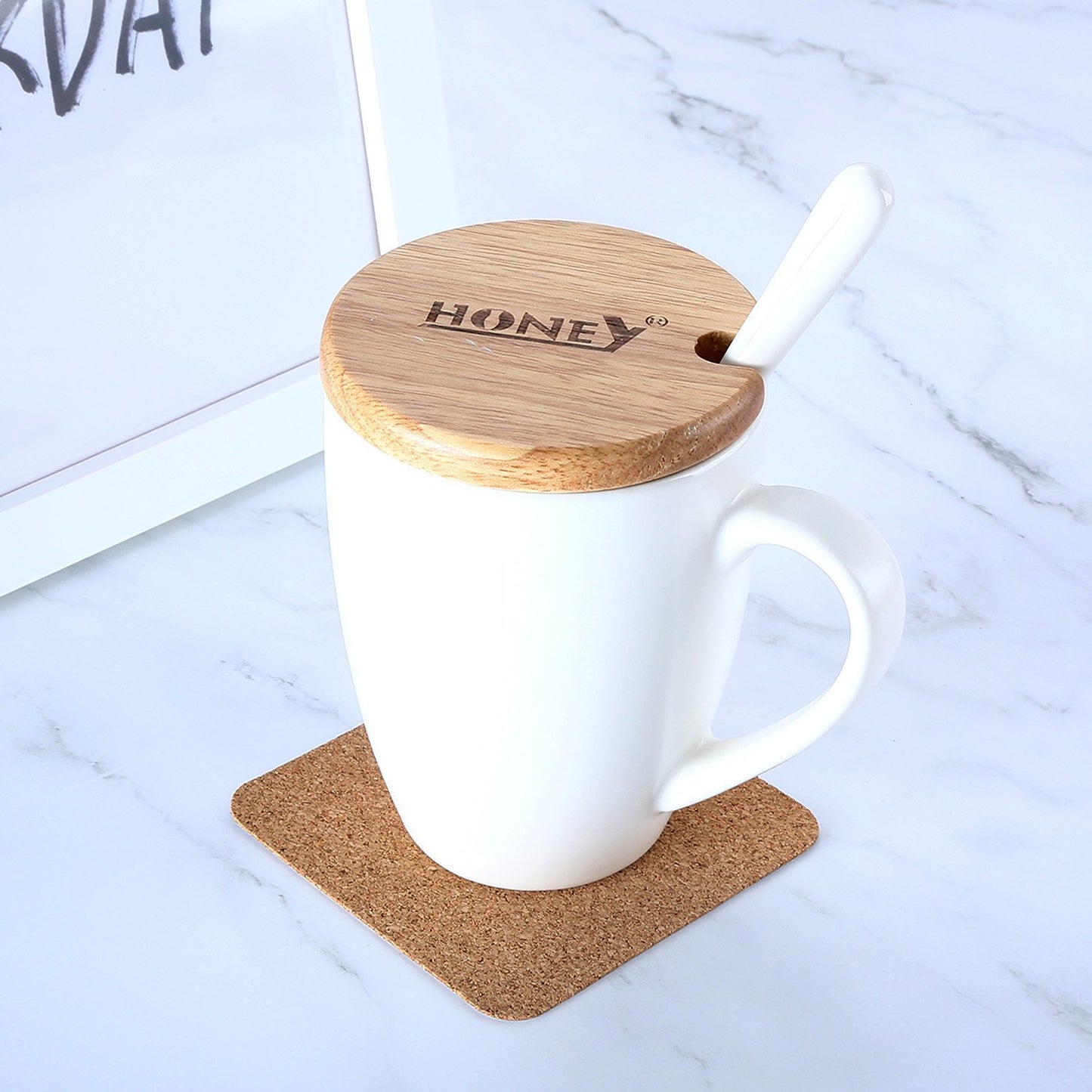 60 Pieces Self Adhesive Cork Coasters Squares/Round 4 x 4 Cork Mats Backing Sheets for DIY Coasters Crafts Backing Tiles Supplies(Square)