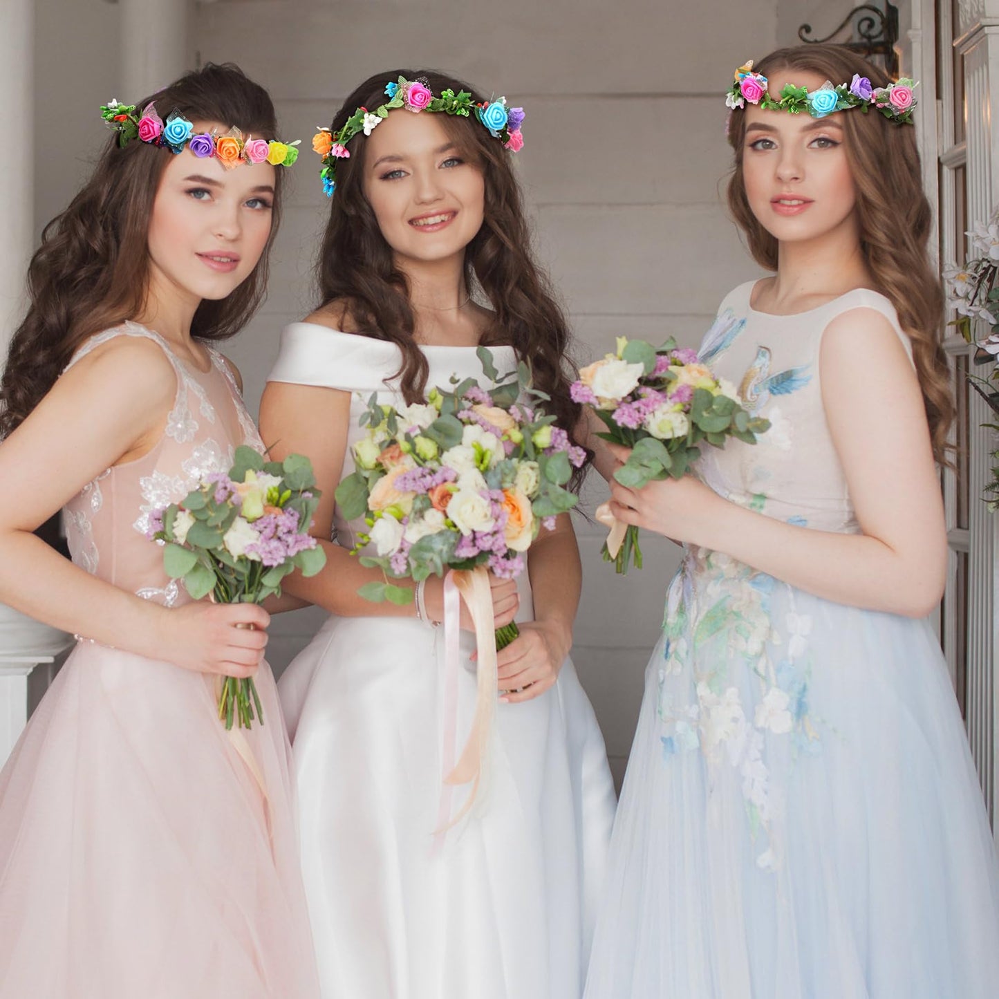 Syhood Rose Style Crowns Making Kit, 168 Pcs Parts, Make Your Own Flower Crown Wreath Headbands Craft Set Hair Accessories Handmade DIY Floral Crown Garland Kit Presents for Woman Adult Party