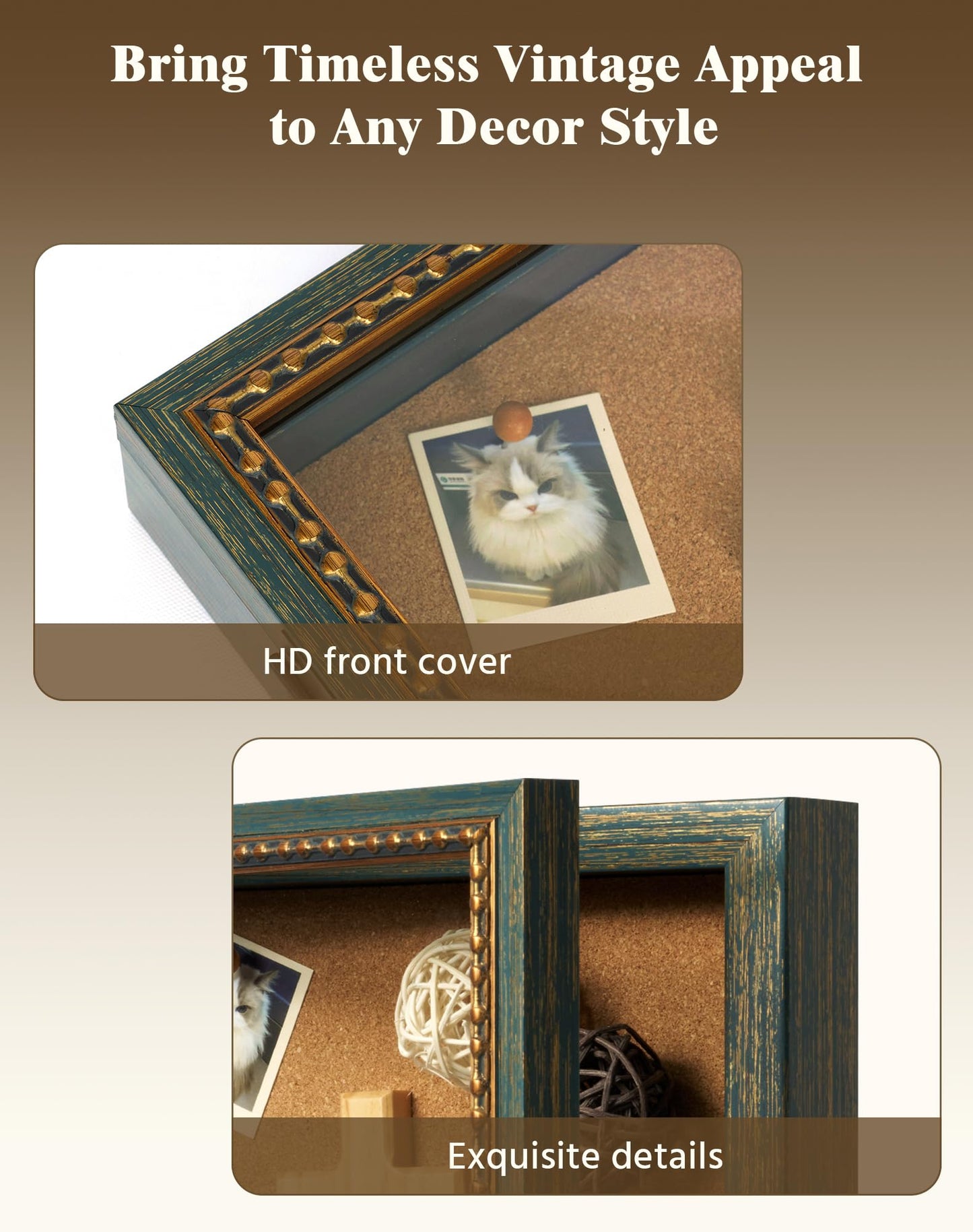 FOLKOR 8x10 Rustic Display Case for Wedding Memories Dried Flowers, with Pins and Tapes, DIY Shadow Box Wall Art for Trinkets, Memorabilia, Memorial Gift for Birthday Mother's Day Housewarming (Green)