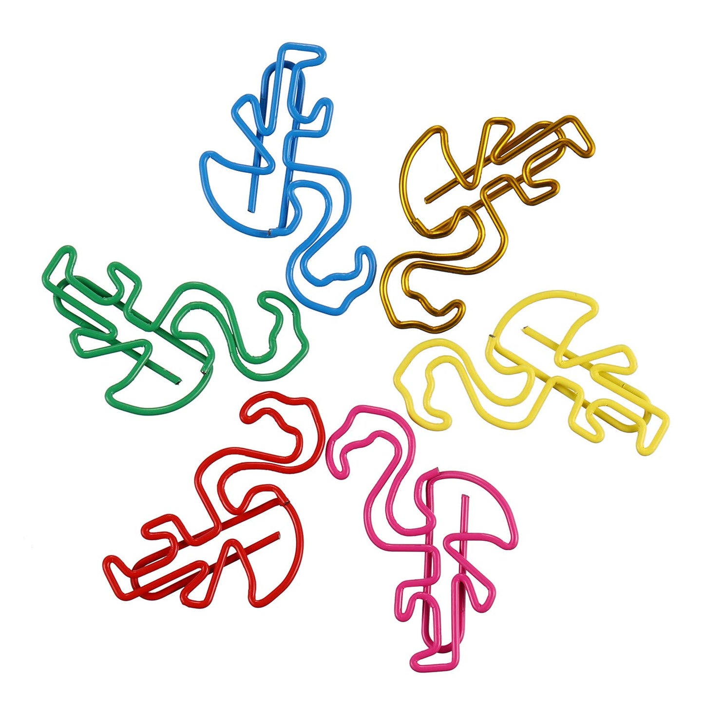 Frienda 105 Pieces Flamingo Paper Clips Flamingo Office Supplies Desk Accessories Metal Paper Clips for School Office Supplies