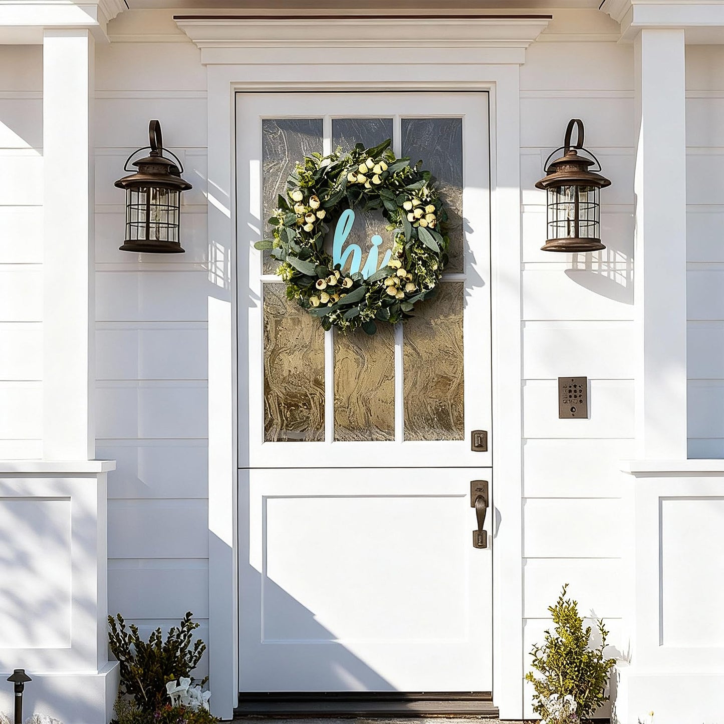 5Pcs Hi Wood Cutout Signs Unfinished Wooden Letters Word Laser Cut Script Sign for Front Door Wreath Crafts Painting Art Wall Letter Board Home Decor