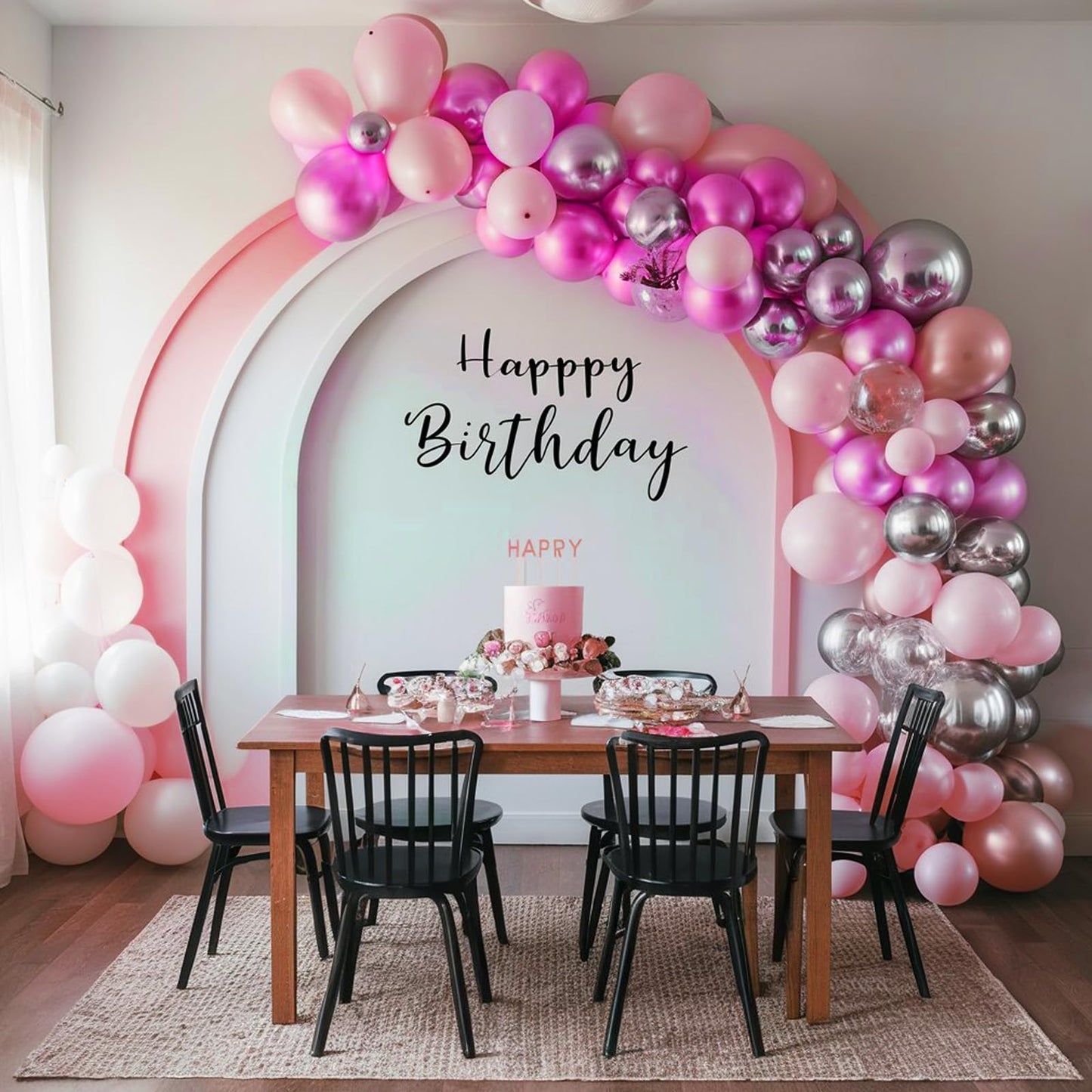 Pink and Silver Balloon Arch Kit, 120PCS Pastel Pink Hot Pink silver 4D Star balloons for girl for Baby Princess Theme Party Birthday Girl Baby Shower Anniversary Wedding 2025 graduation