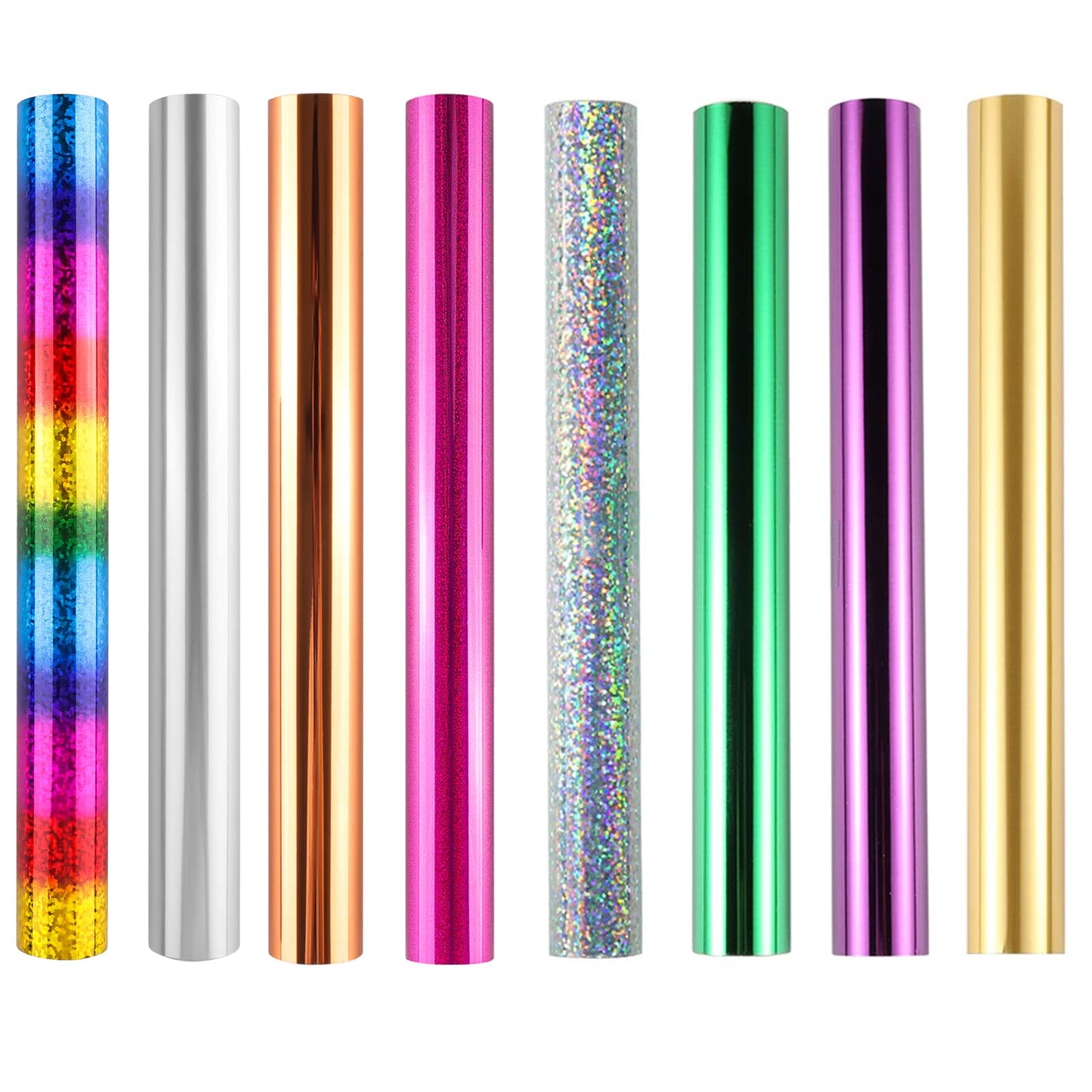 8 PCS Toner Reactive Foil Roll Use with Laminator Laser Printer,Paper Holographic Heat Transfer Crafts Foil Roll for Scrapbooking Crafting Cardstock Hot Stamping Holographic Heat Tranfer 5mx19cm/Roll