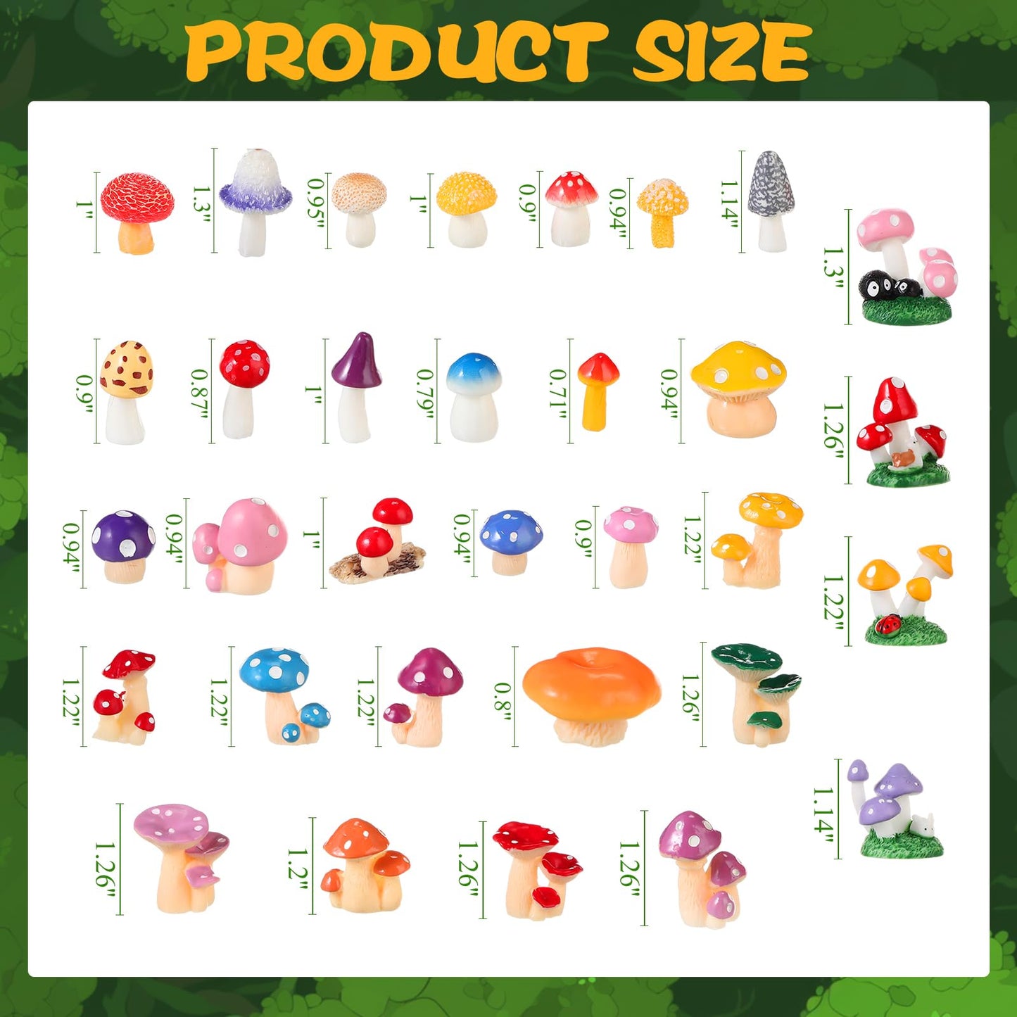 Canlierr 58 Pcs Miniature Garden Set Mushroom Hedgehog Fairy Rabbit House Diorama Accessories Mini Terrarium Figurines Micro Landscape Fairy Village Starter Kit for DIY Garden Decor Dollhouse Craft
