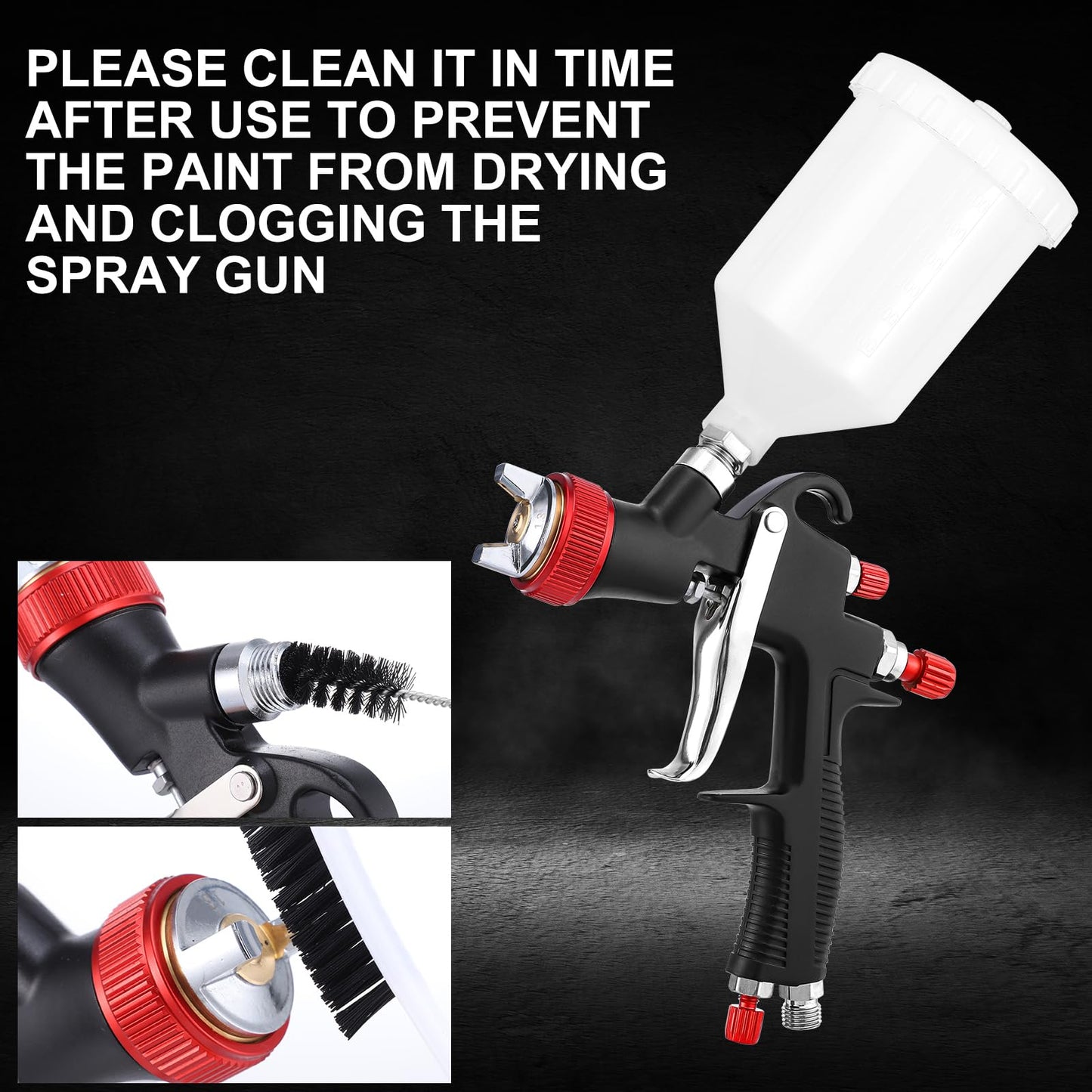 Gyfent R500 LVLP Air Spray Gun Premium Kit, Automotive Paint Spray Gun with 1.3/1.5/1.7/2mm Nozzles & 18 Pcs Paint Sprayer Accessories for Car Automotive Furniture House Painting