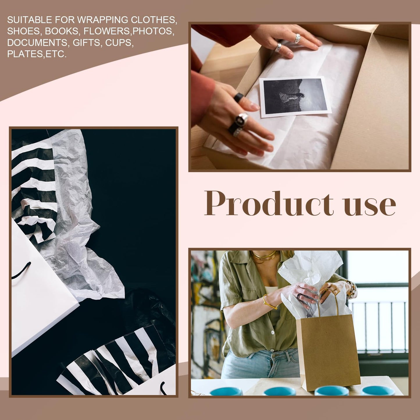 RYKOMO 200 Sheets 20 x 30 Inch Acid Free Tissue Paper for Storage, Unbuffered No Acid White Tissue Paper for Crafts for Gift Wrapping New Year Party Festival Mother's Day Decor and DIY