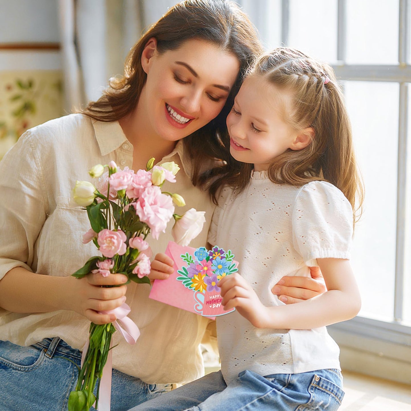 ZCPTZ 36 Set Mother's Day Craft Kits - DIY Greeting Card Making Set with Flower Pot Cards, Stickers & Envelopes for Mom, Grandma Gifts, Fun Paper Craft Activity Home