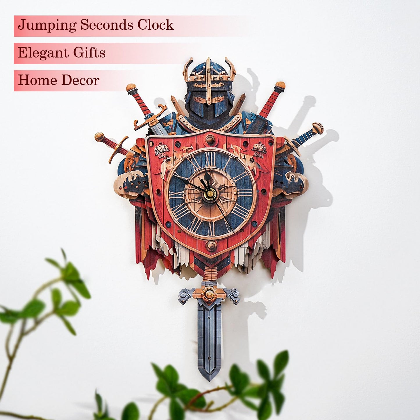 3D Wooden Puzzles for Adults – Knight Clock 3D Puzzles Art and Craft Kits, Unique Shape Wood Clock for Adults, Handmade Model Building Kit DIY Hobbies, Gifts for Family, Wall Art Home Decor