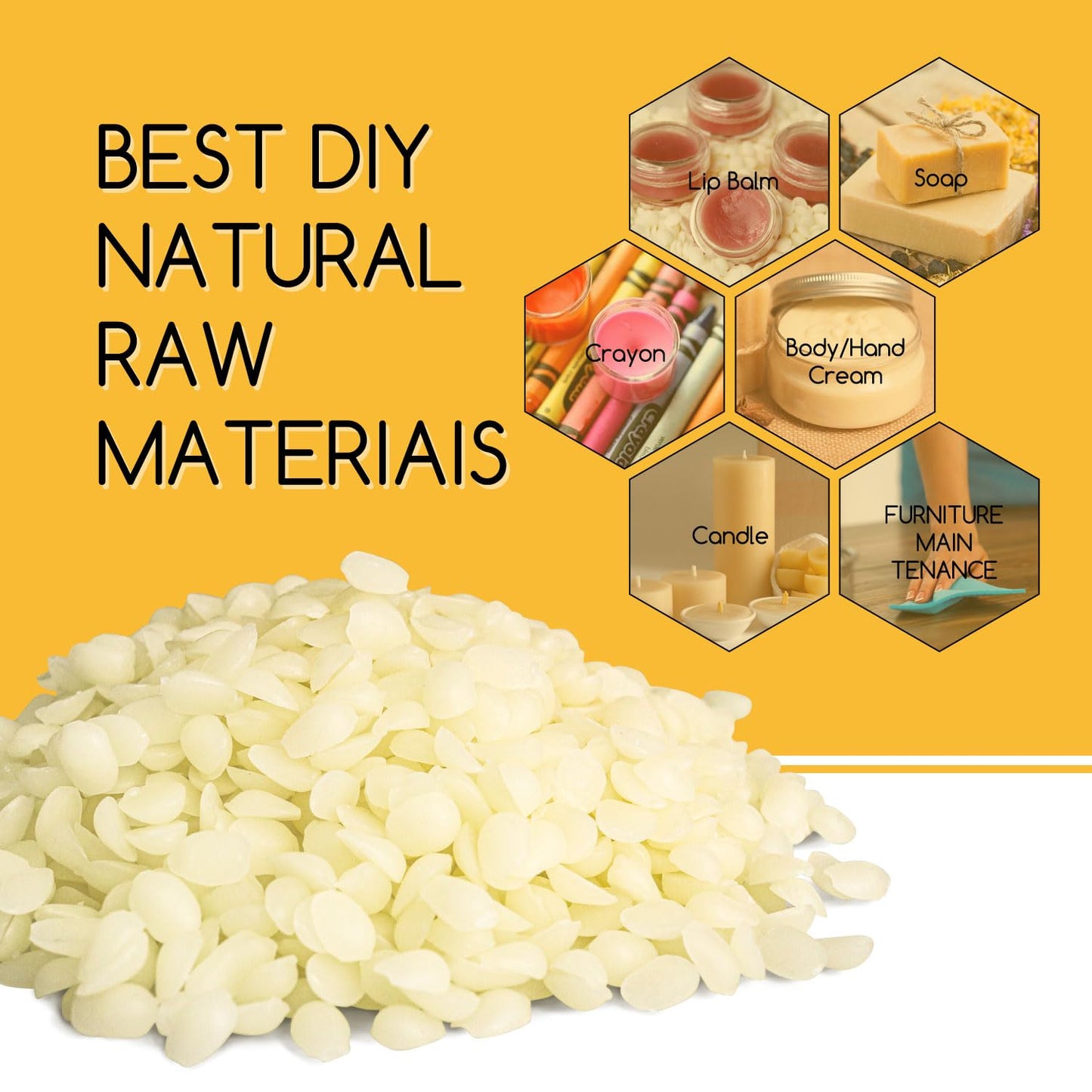 TRINIDa Beeswax Pellets 2LB(32 oz), Organic White Bees Wax for DIY Candles, Beeswax for Candle Making, Skin, Body, Face, and Hair Care, Lotions, DIY Creams, Lip Balm and Soap Making Supplies